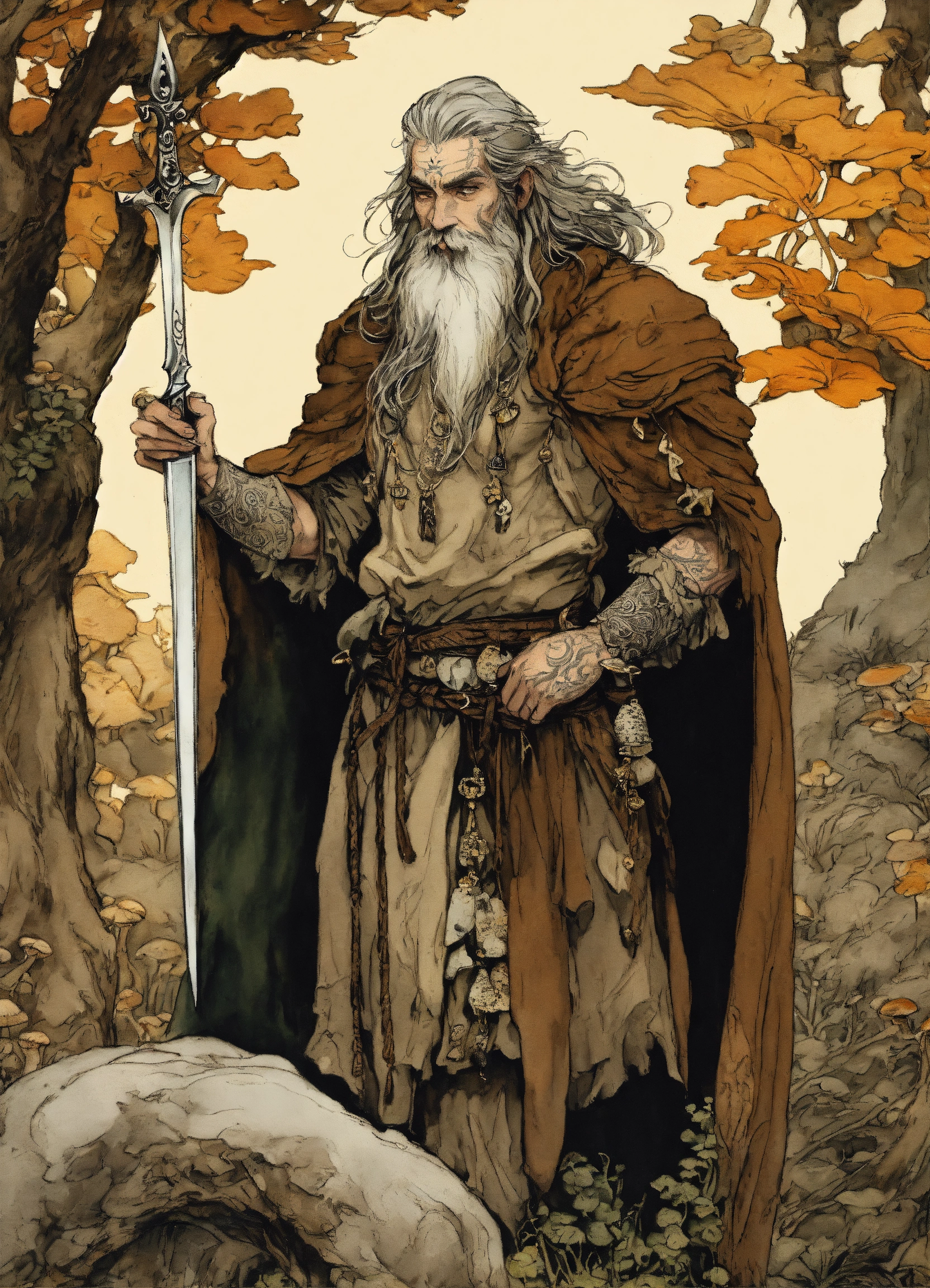 Lexica - Illustration by Arthur Rackham, druid, ruggedly handsome ...