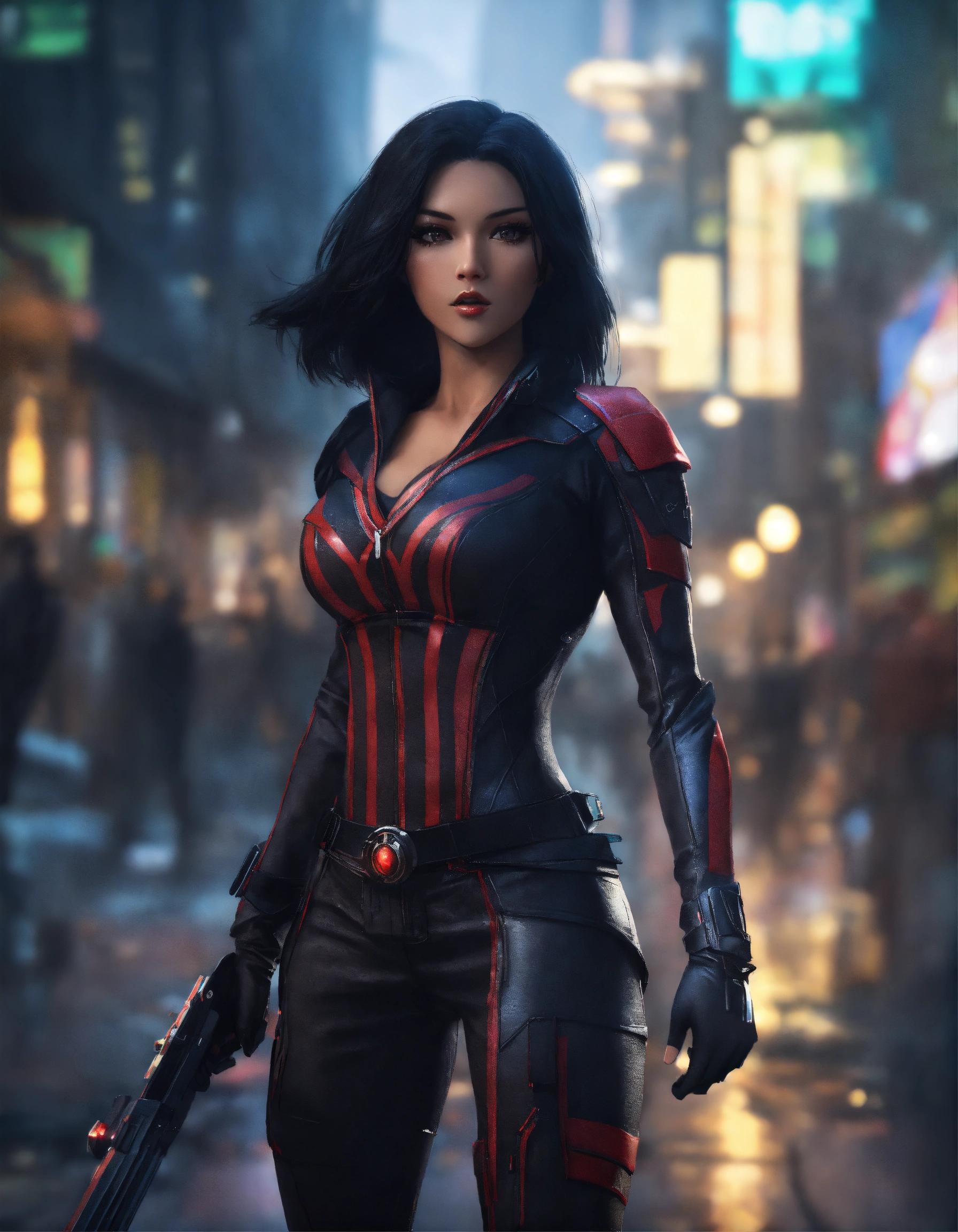 Lexica - Art by, black haired beautiful female super villain, conveys ...