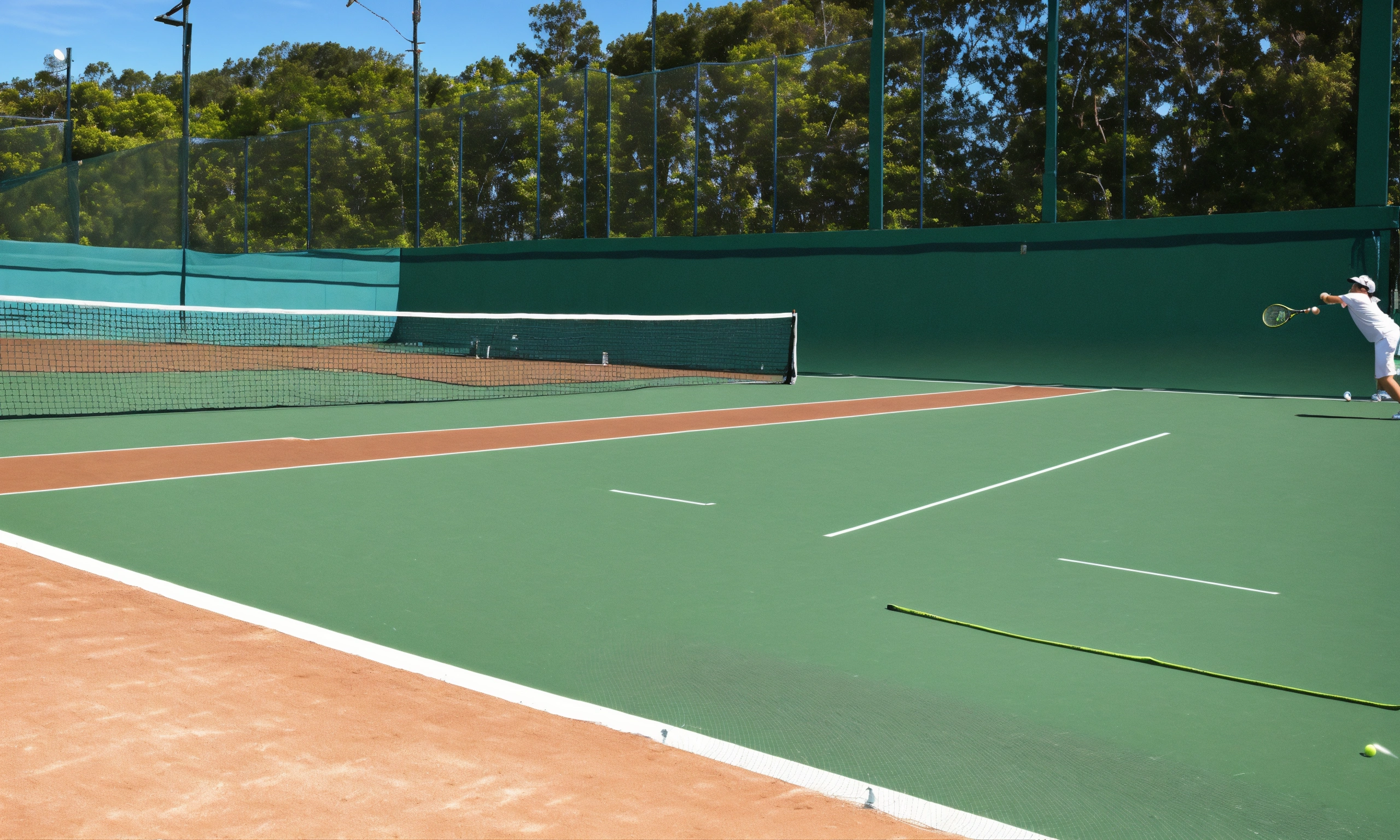 Lexica - Tennis court, nice angle, on side of the net