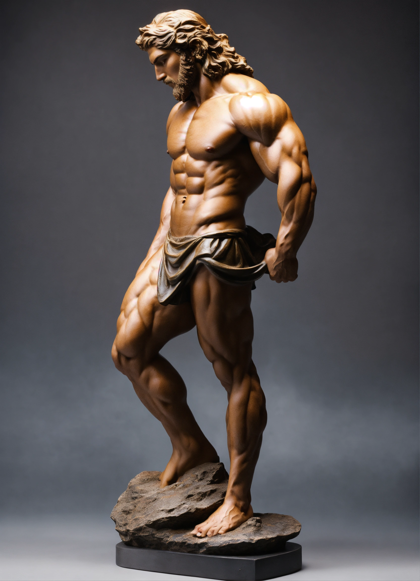 Lexica - Modern muscular greek god statue with middelparting hair with ...