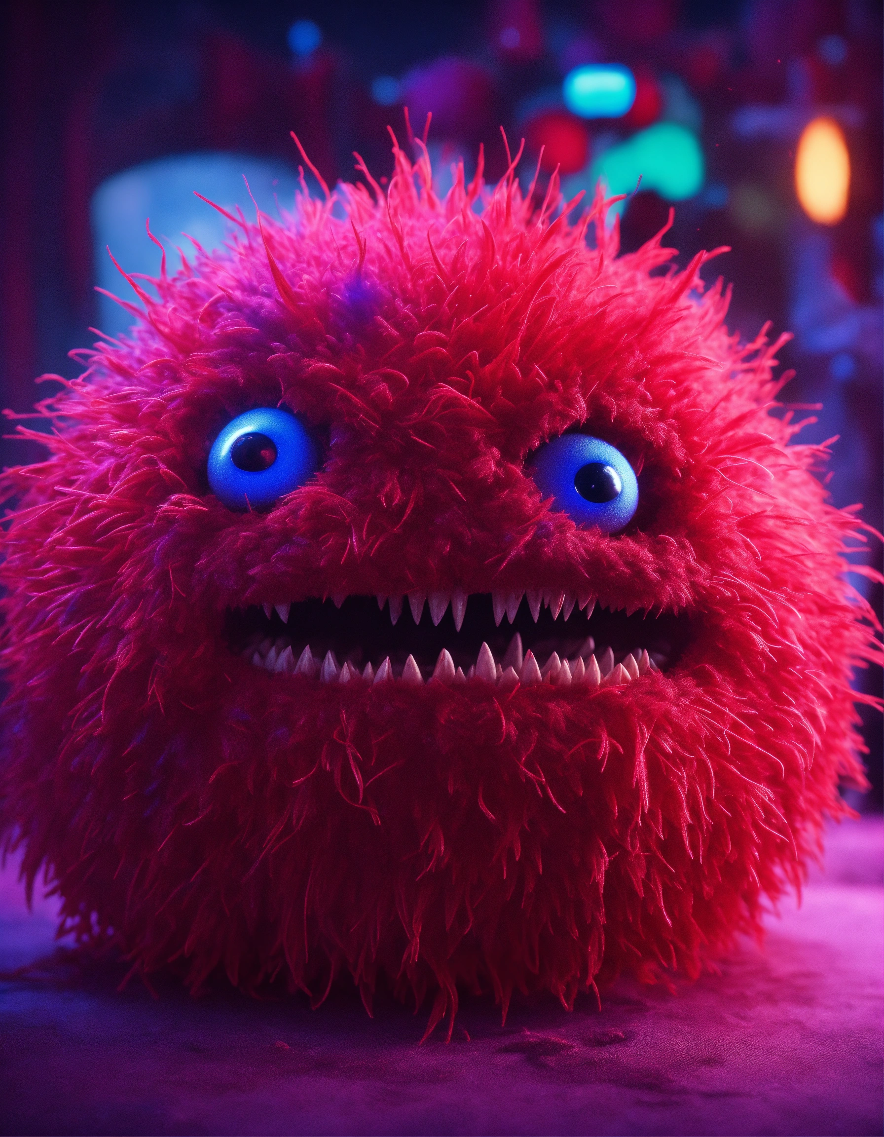 Lexica - CGI! scary looking red germ monster character. Highly detailed ...