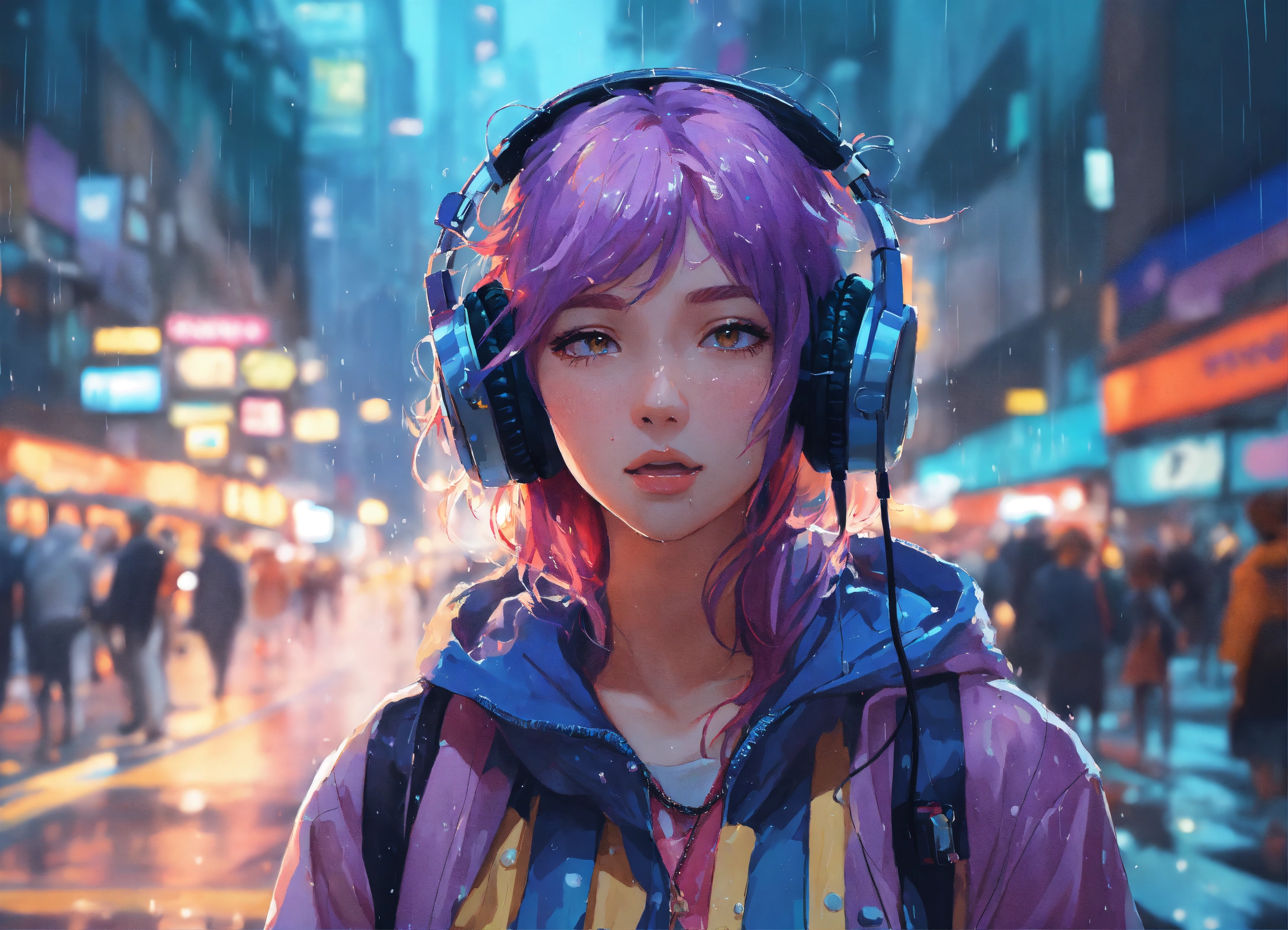 Lexica - 8k photo portrait of a stunning woman with violet hair in a ...
