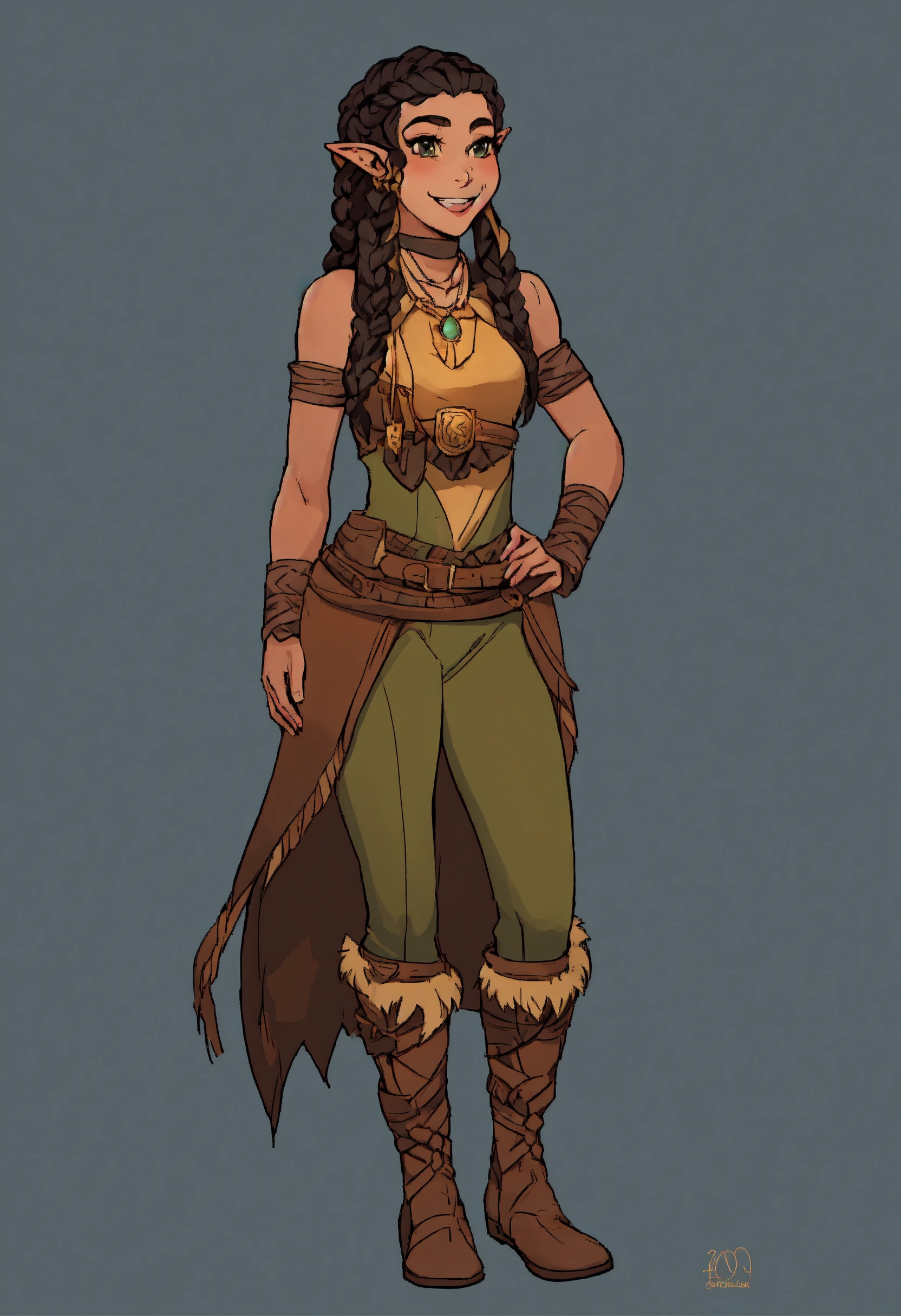 Lexica Character Art Flat Color Bold Outlines A Beautiful 30 Year Old Elf Woman Druid 8514