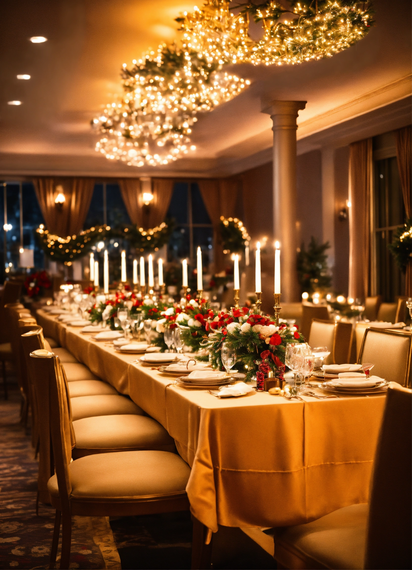 Lexica - Diner tables for christmas, with an elegant decor, flowers ...