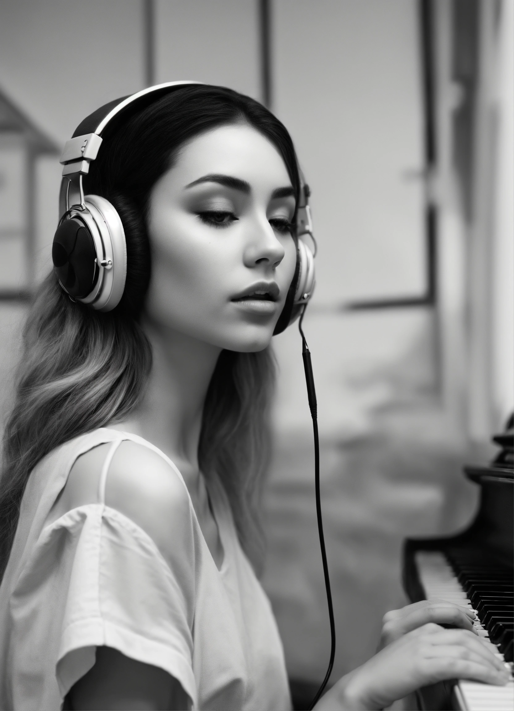 Lexica Create a background picture with music elemts in a black and