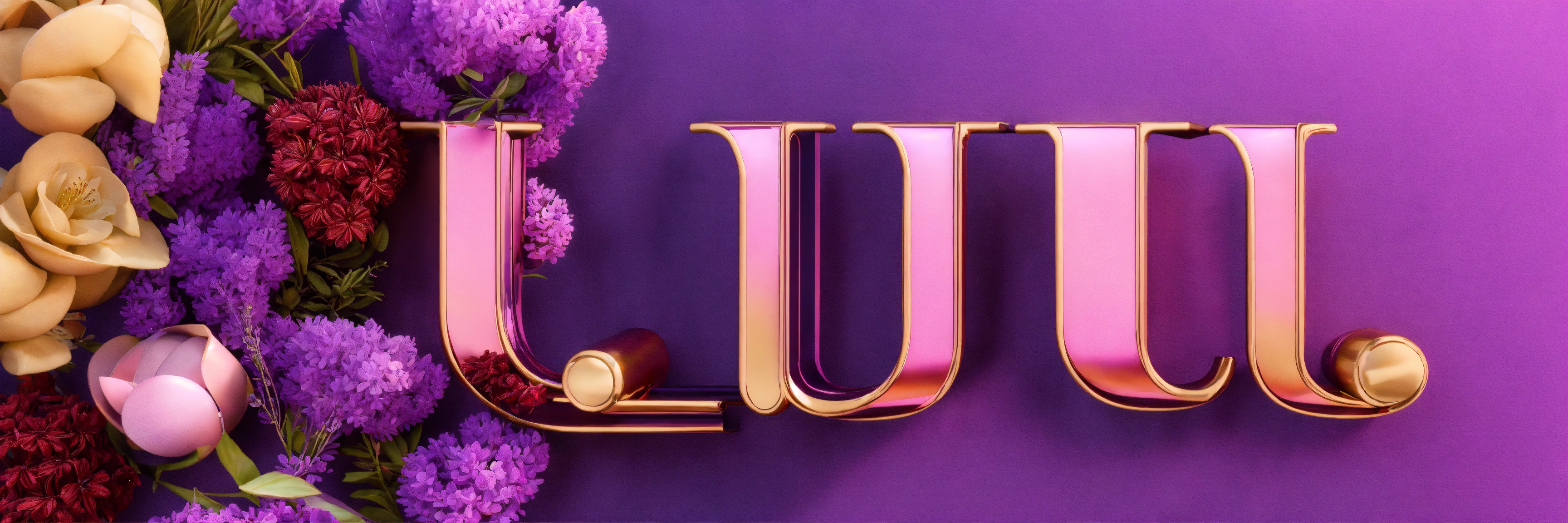 Lexica Luvender Color L U V 3 Letters Logo Icon Web 3d Purple Fuxia Or Lavander Color