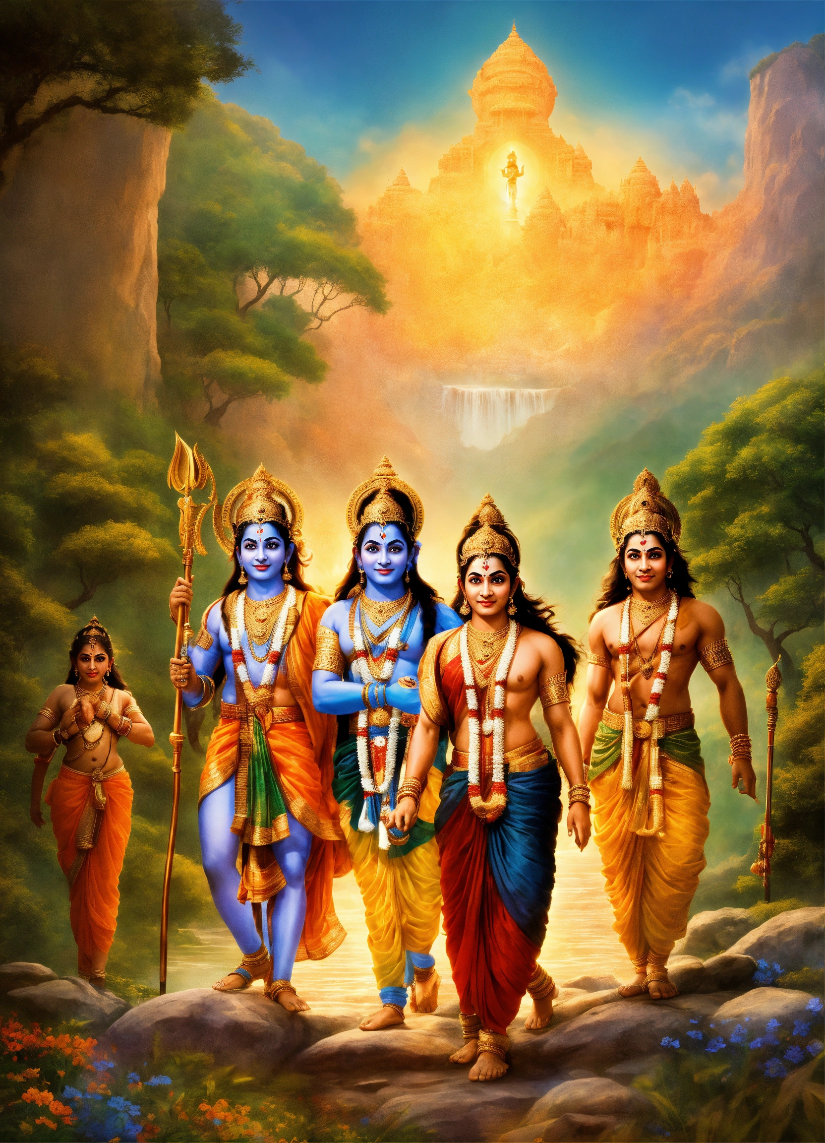 Lexica In A Celestial Gathering Of Gods And Goddesses Lord Rama His