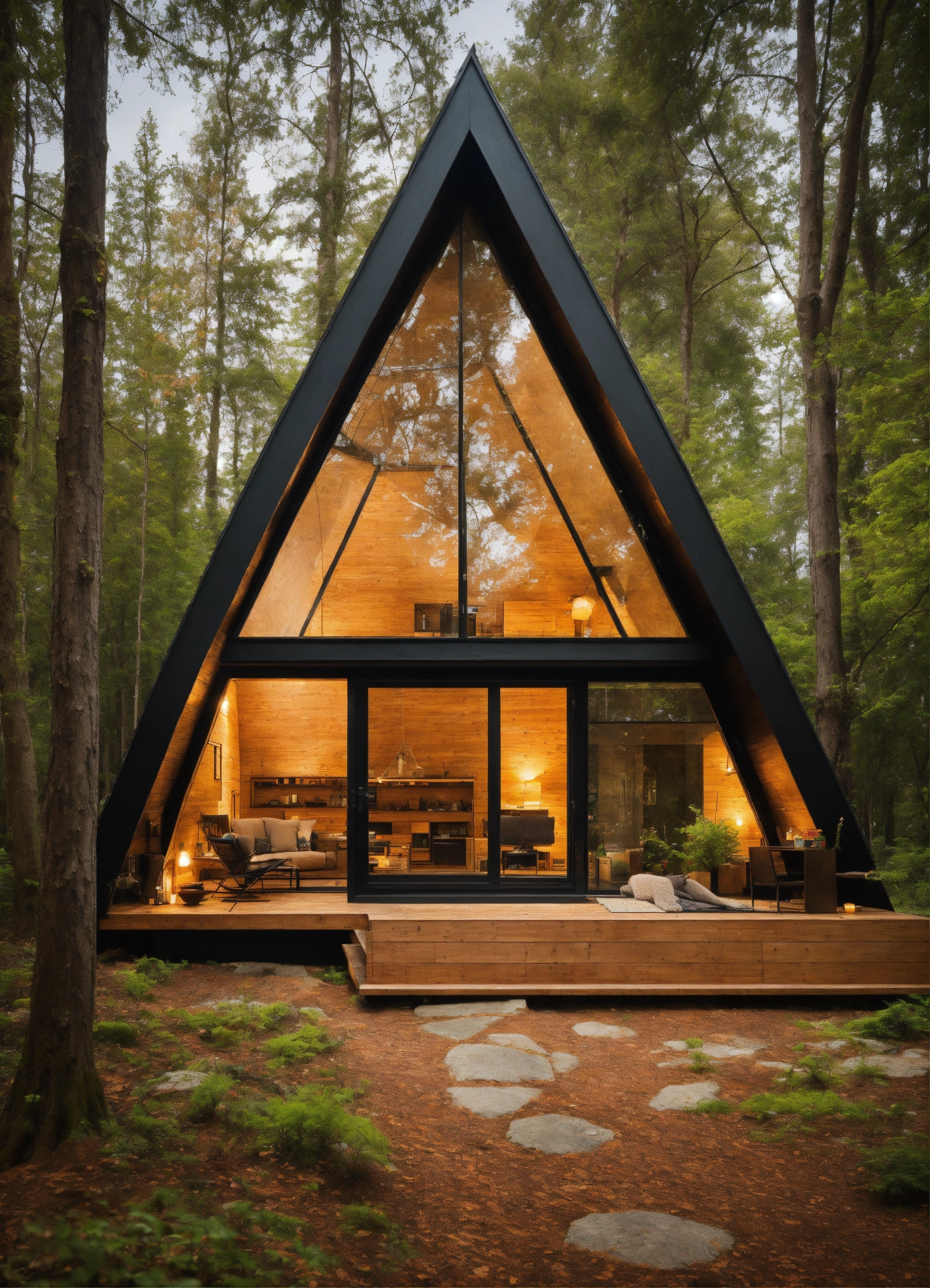 Lexica - Small a frame house moder touch, in woods