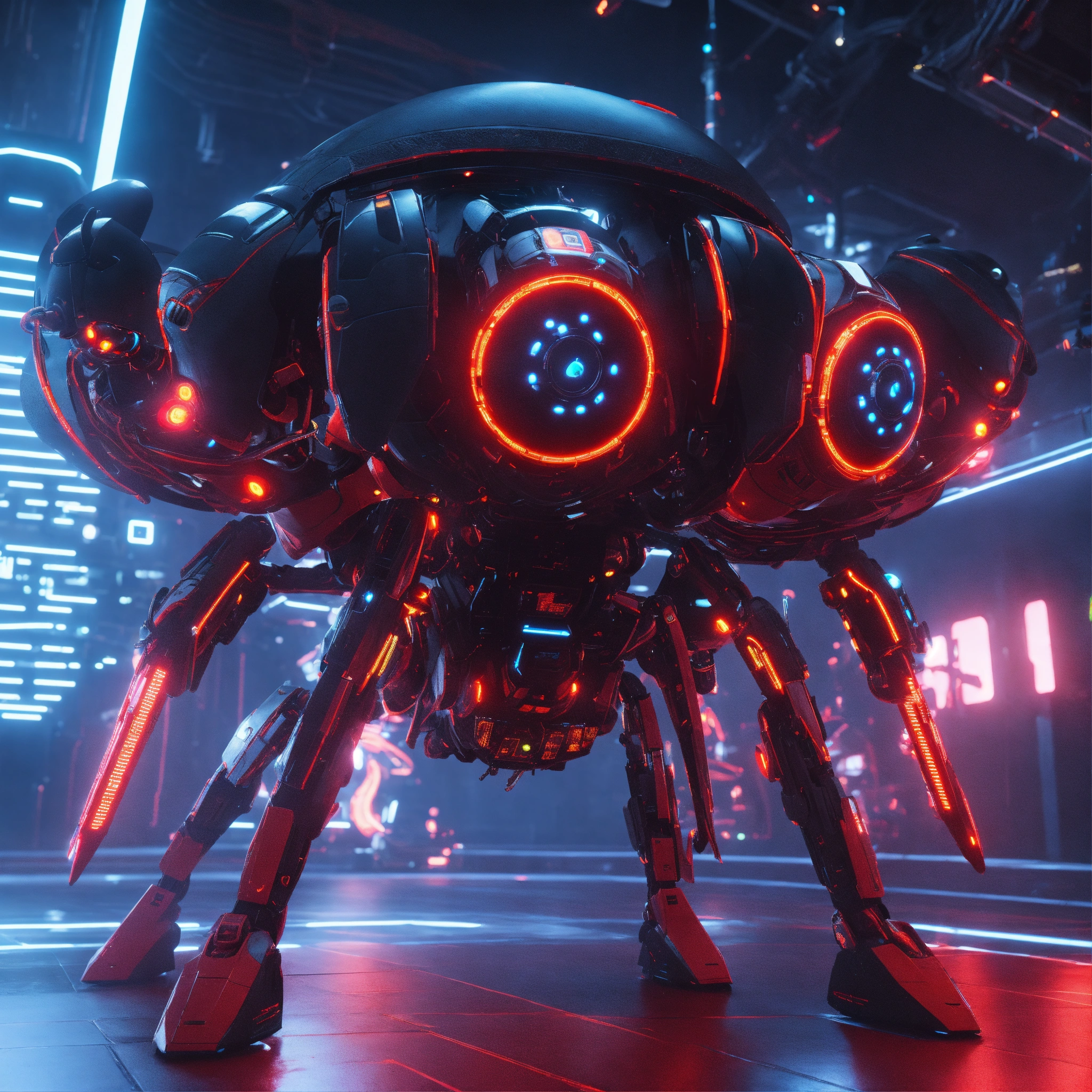 Lexica - 5 flying black patrol bots with robotic tentacles, luxury ...