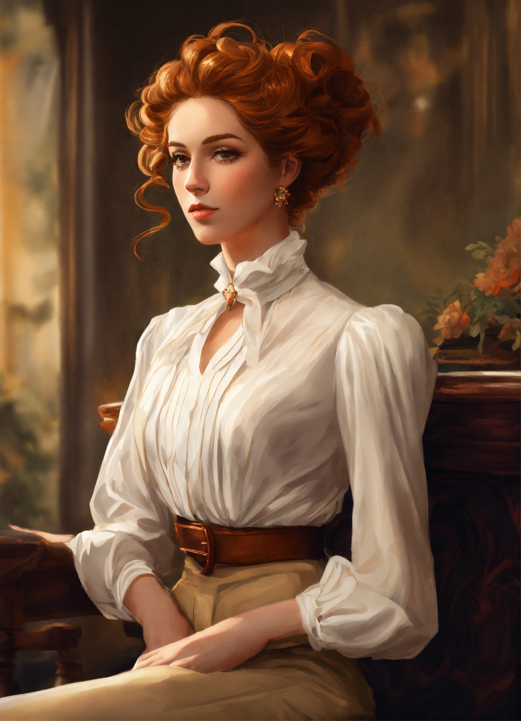 Lexica - Digital art portrait of a rich British aristocrat woman with ...