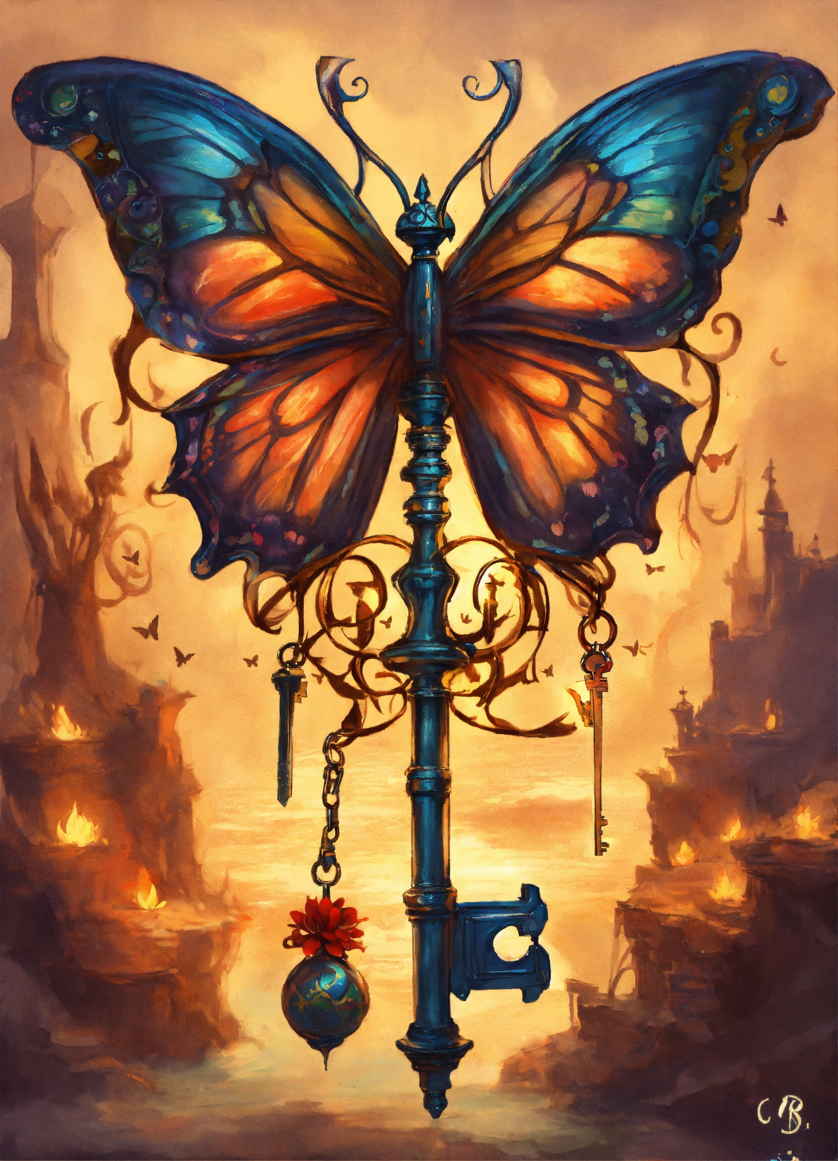 Lexica - An old magic butterfly key drawing