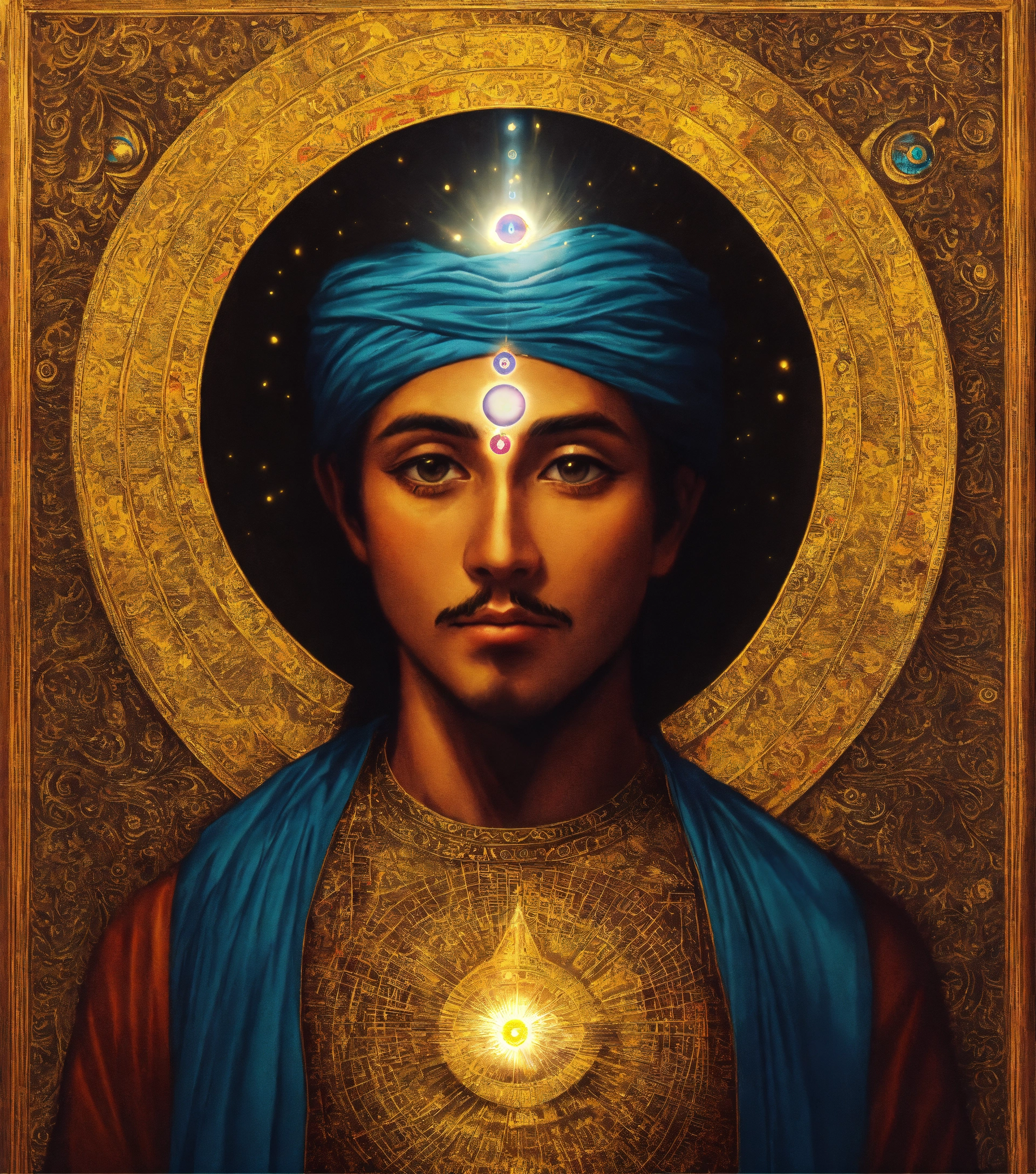 Lexica - An enlightened man with 3rd eye opendescendin from heavens on ...