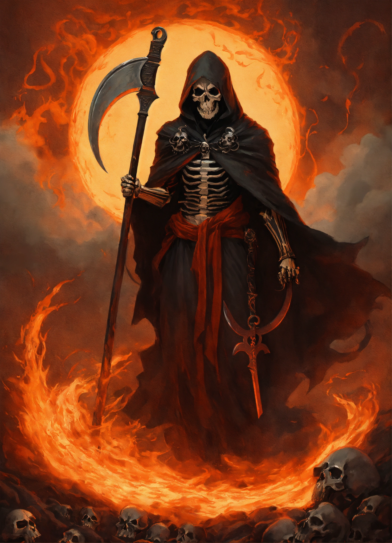 Lexica - The grim reaper with flowing scythe raised for the kill ...