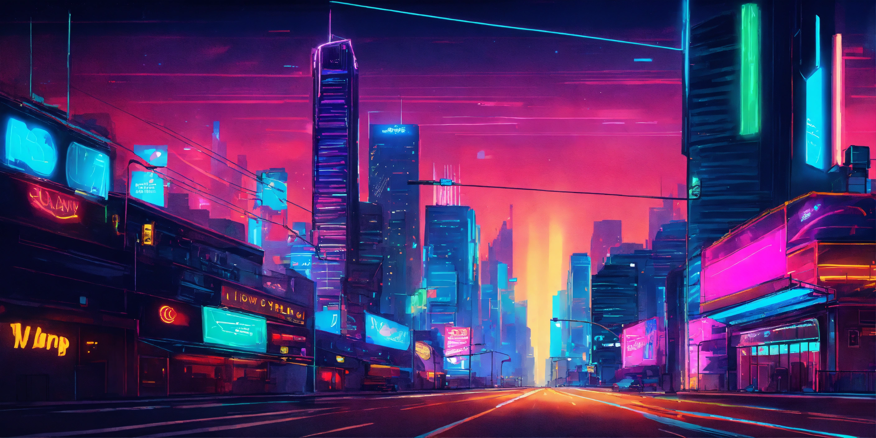 Lexica - Draw a realistic neon futuristic city. Billboards with bright ...