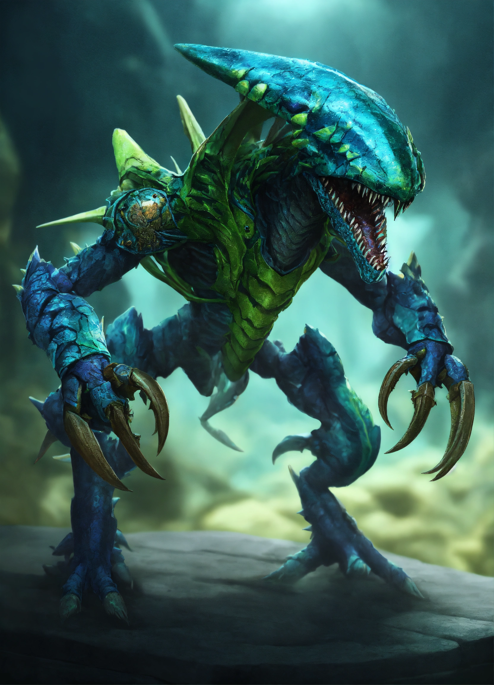 Lexica - A blue & green patterned bioform of the multispecies Tyranid ...