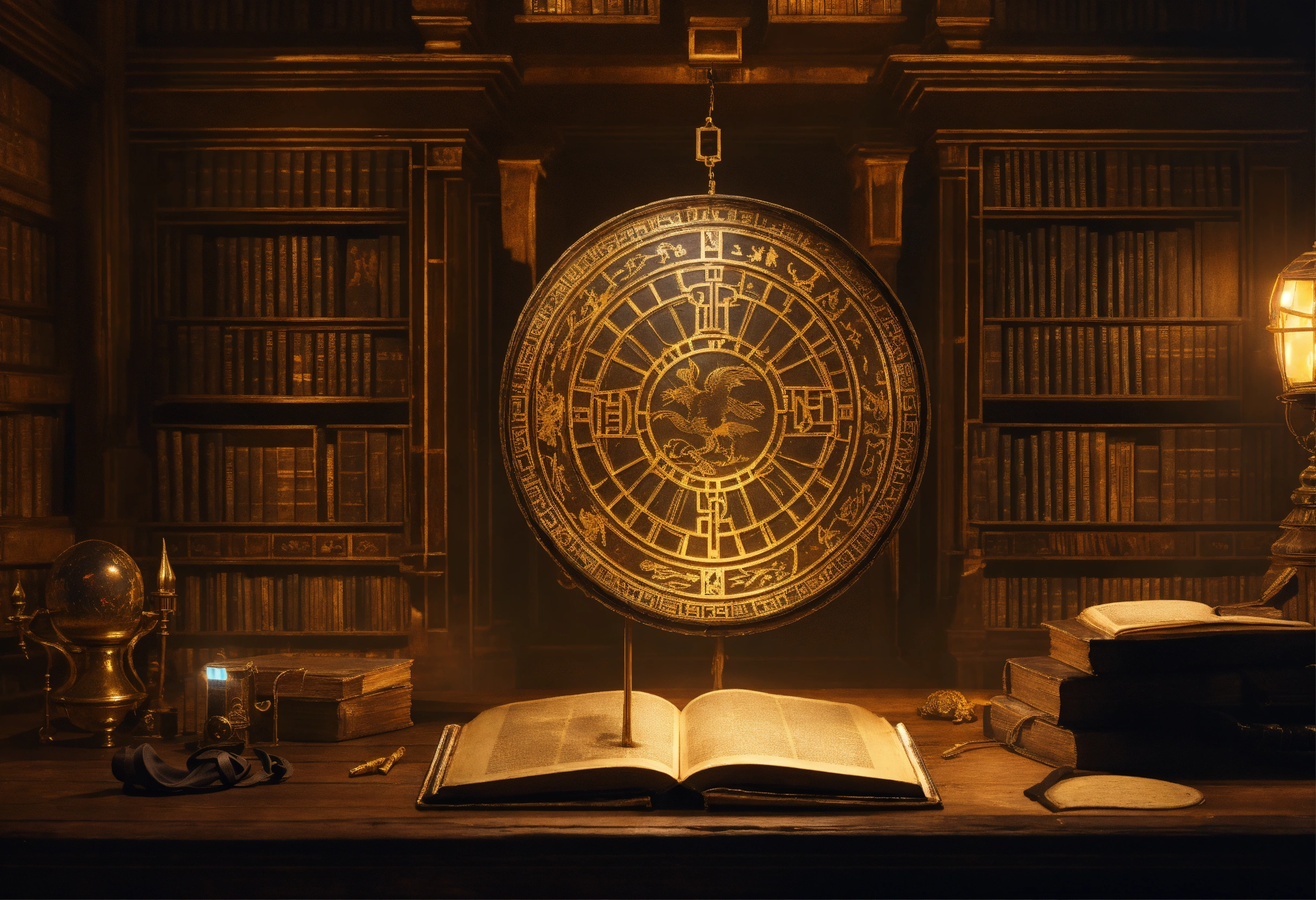 Lexica - Imagine a dimly lit, ancient study room. At the center stands ...