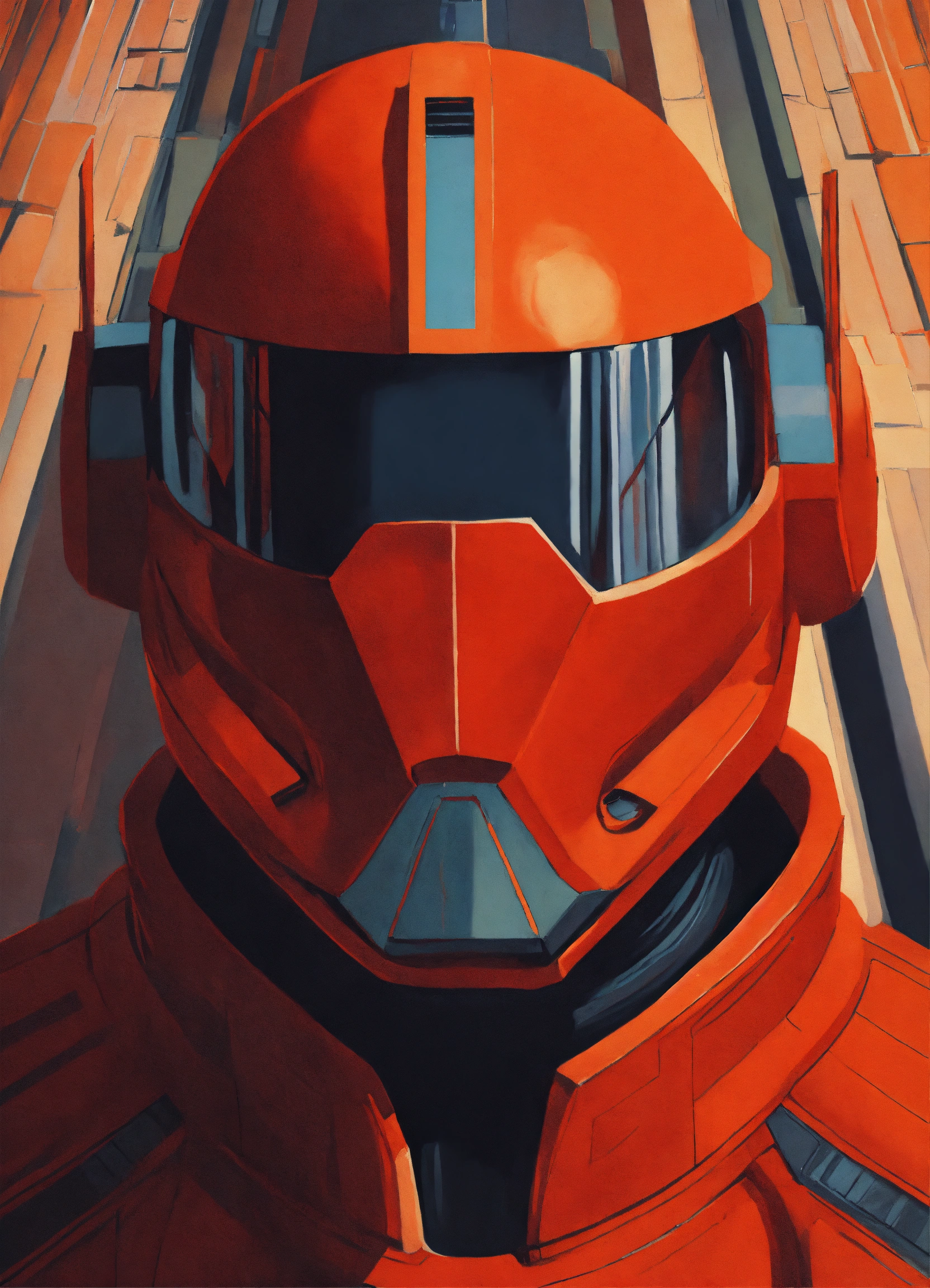 Lexica - Minimalist painting of sci-fi character design in the style of ...