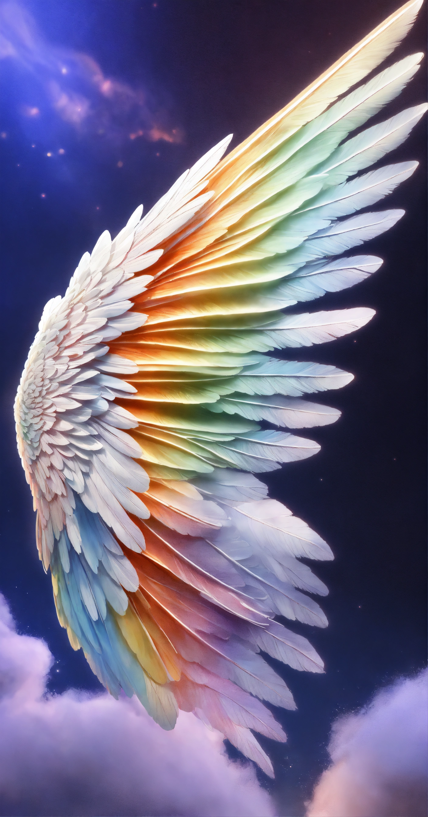 Lexica - Beautiful and perfect small angel wings in soft rainbow colors ...