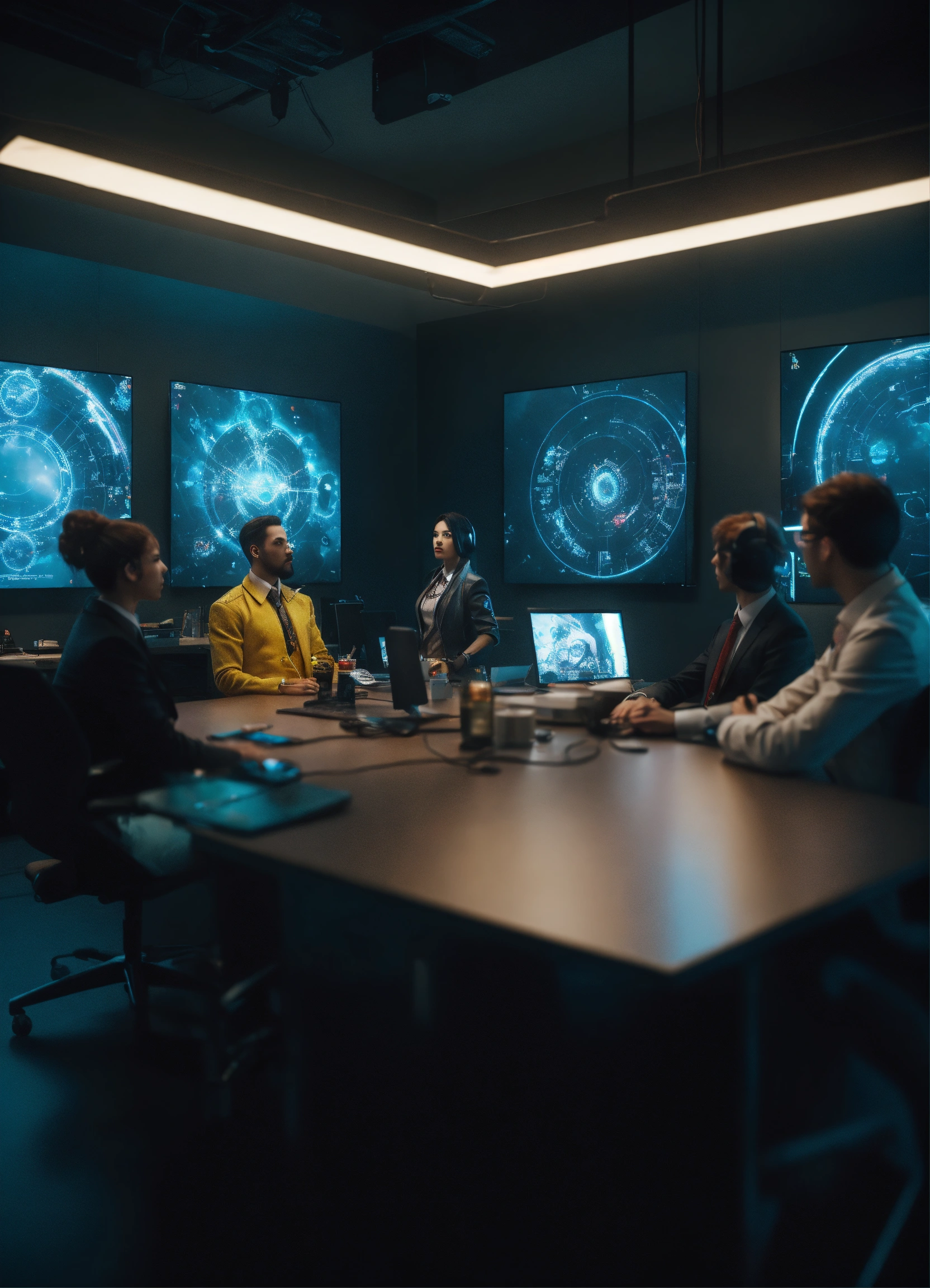 Lexica - Wide angle Environmental shot of AI Augmented Human ...