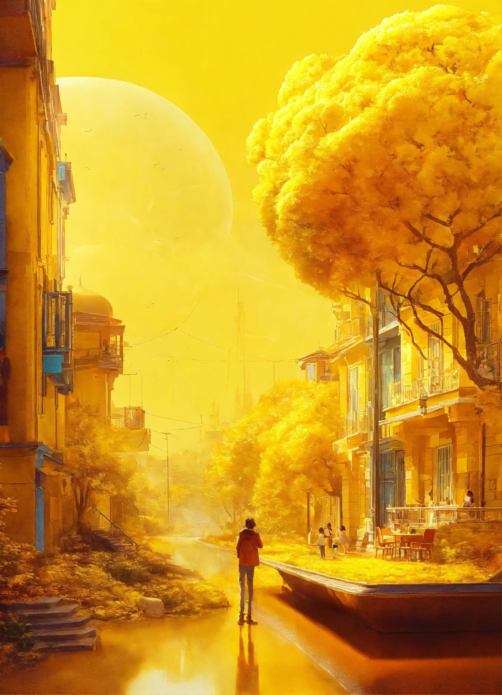 Lexica - Fun imagination and interacting people with deep yellow color ...
