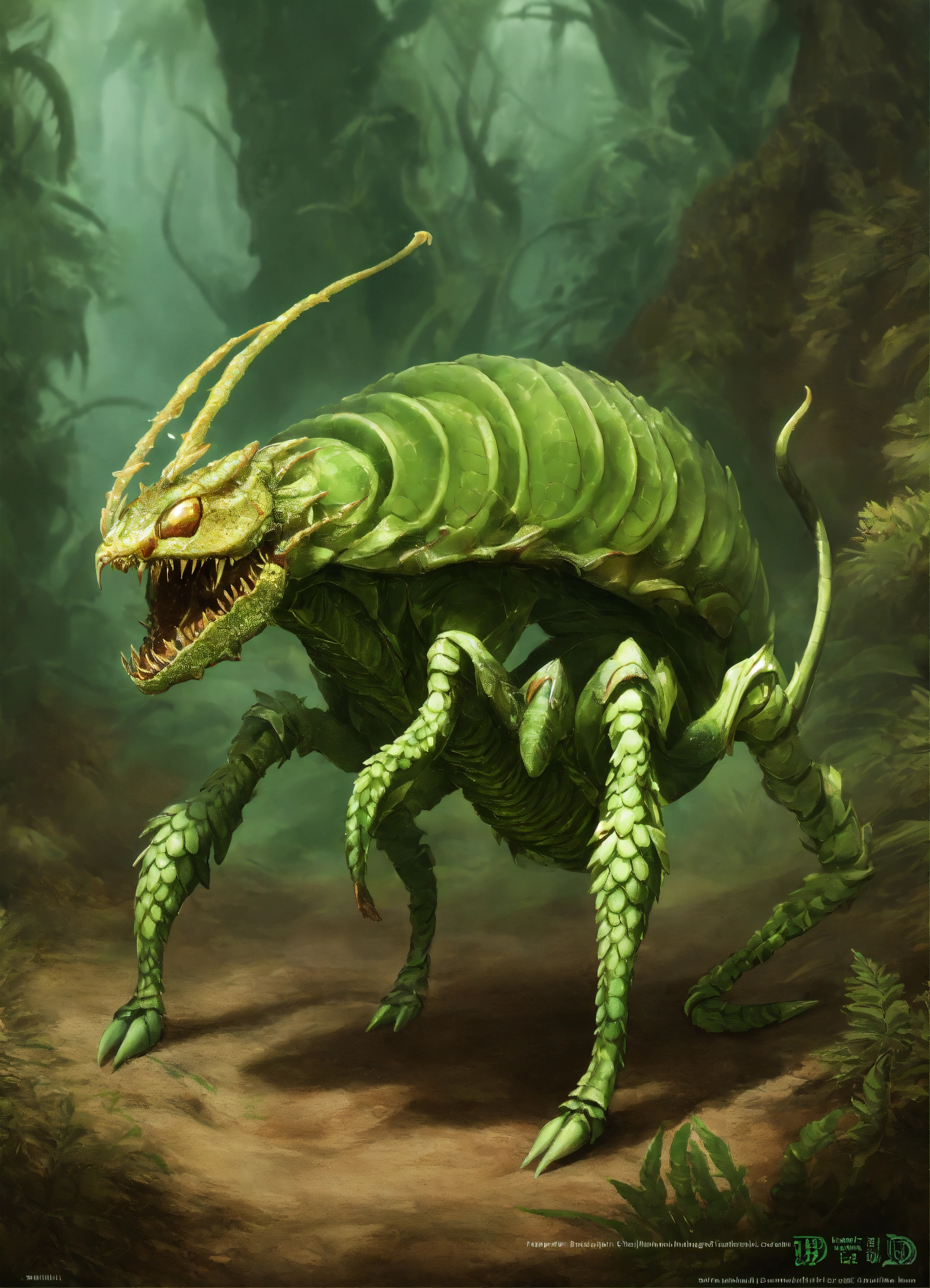 Lexica - A Light Green Patterned Bioform Of The Multispecies Tyranid 