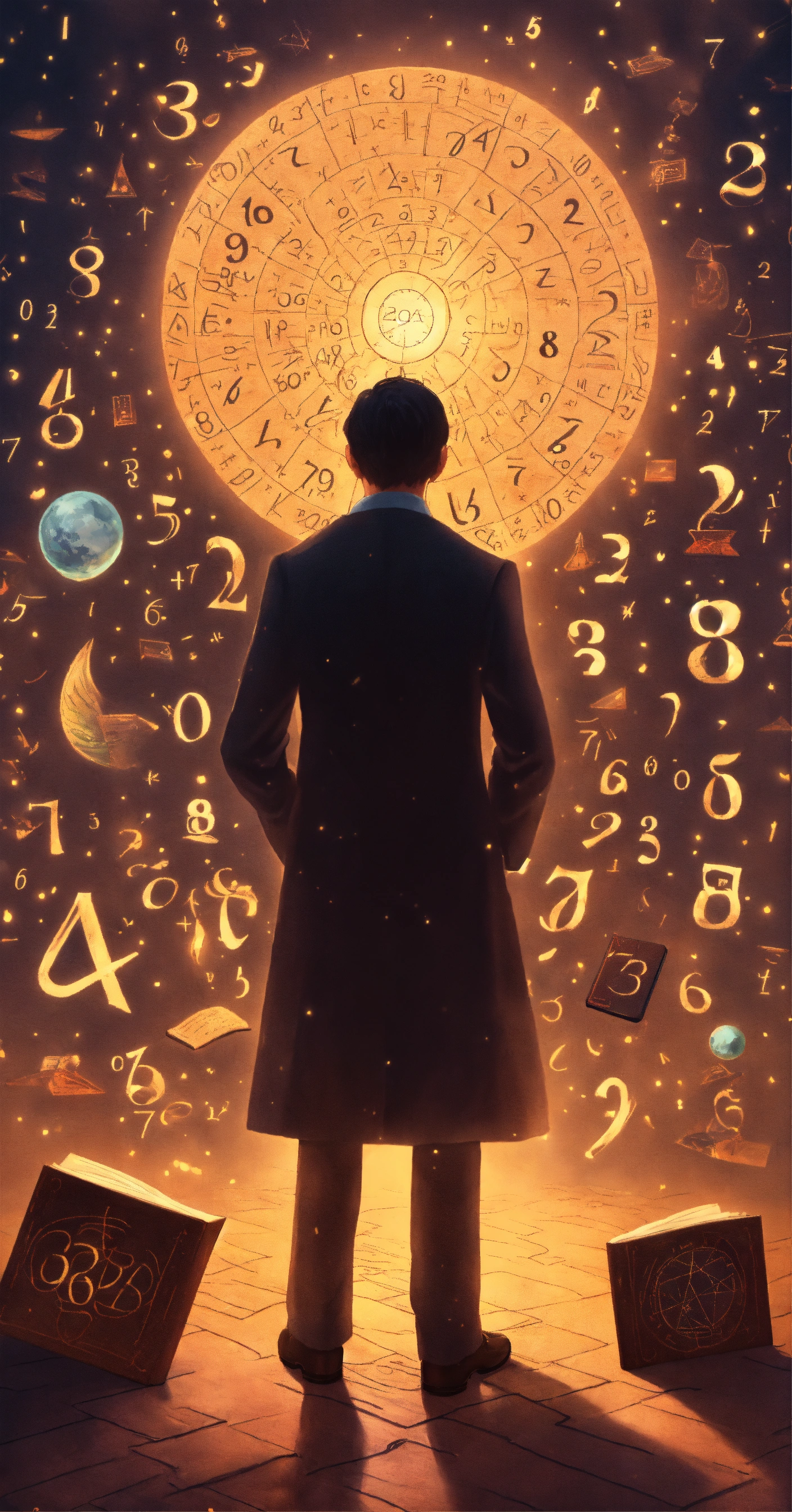 Lexica - Numbers, mathematic symbols, groomy, dark, small male serious ...