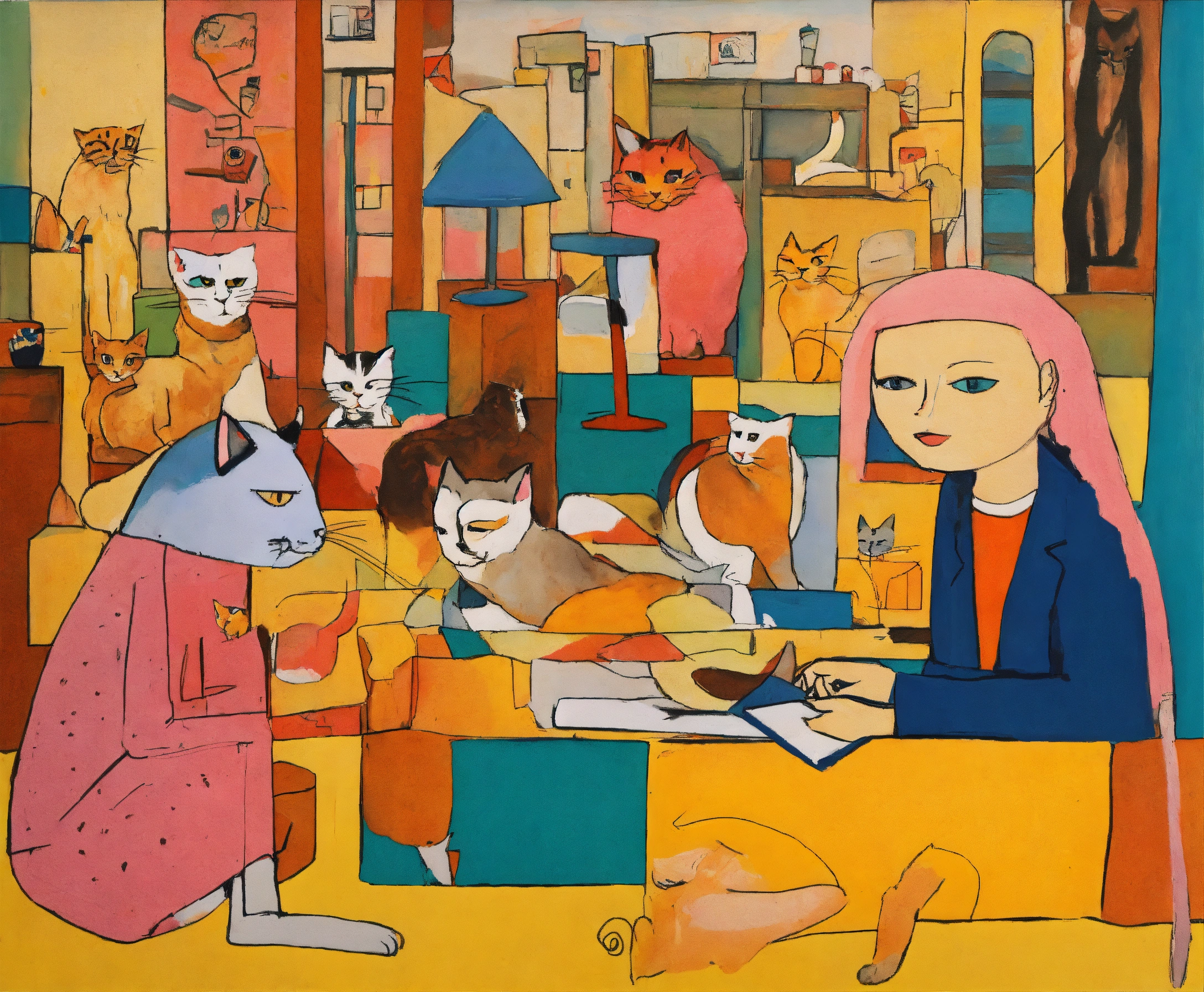 Lexica - Create an expressionist painting inspired by jean michael ...