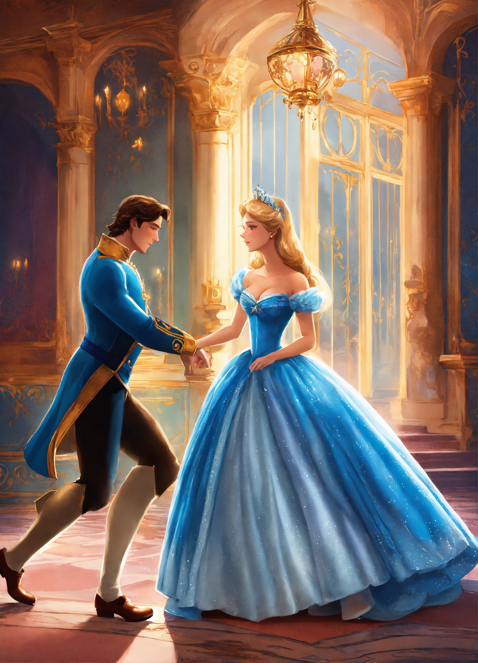 Lexica - When Cinderella arrived at the palace, everyone was in awe of ...