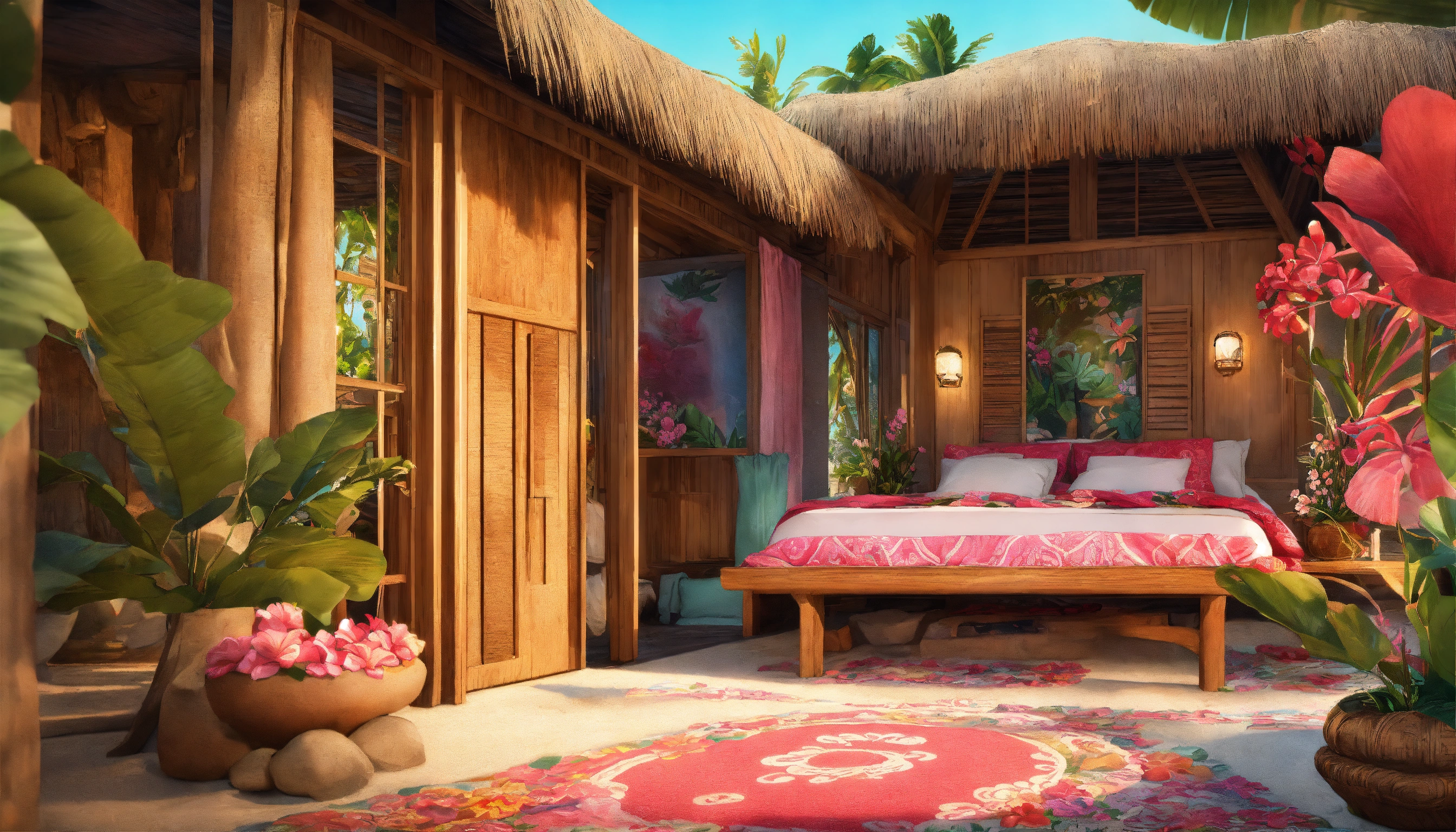 Lexica - Concept art of tropical village house, Polynesian, fantasy ...
