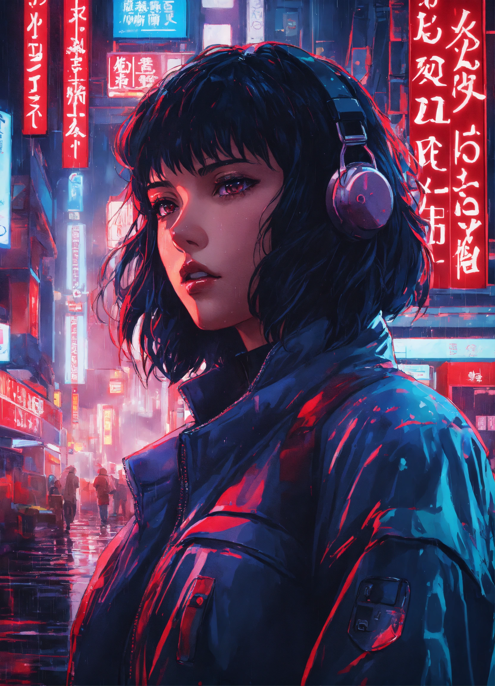 Lexica - Anime art of ghost in the Shell, detailed scene, red, perfect ...