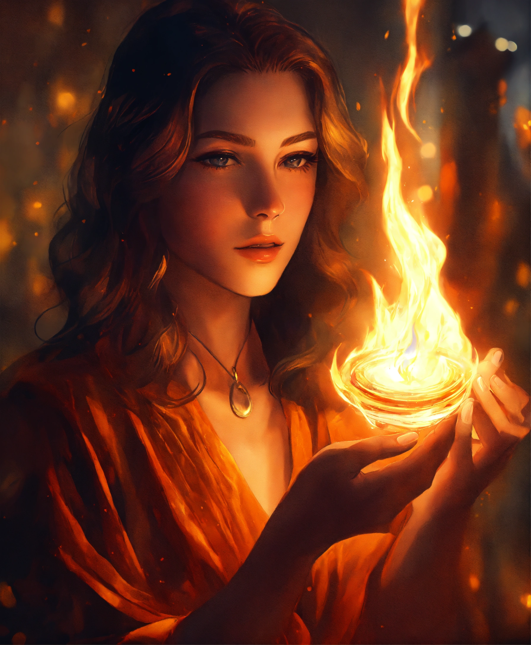 Lexica - Wikihow art. Close-up of a woman's hands, holding a flame or ...