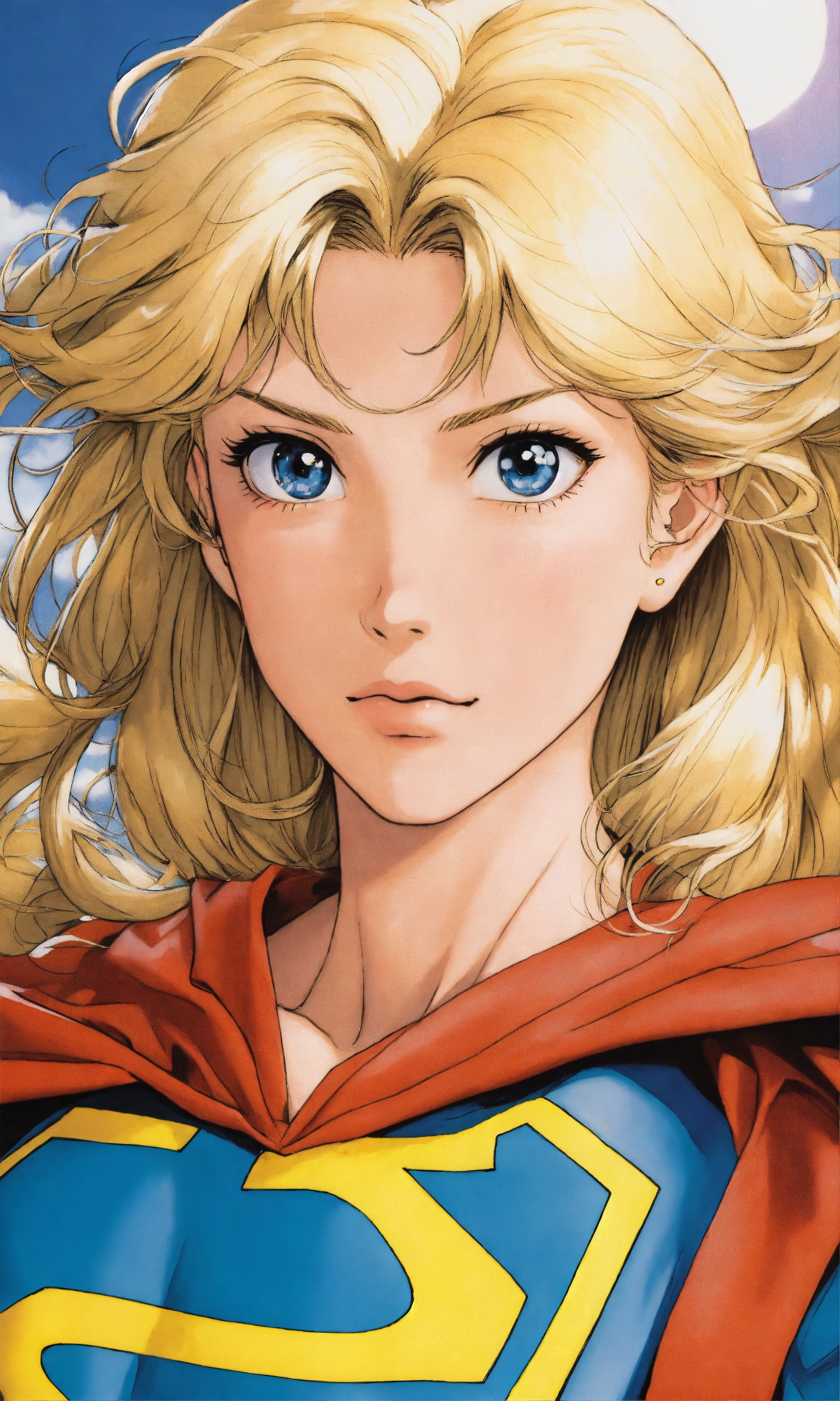 Lexica - 1990s anime Supergirl, full detailed eyes, Toriyama, Miyazaki