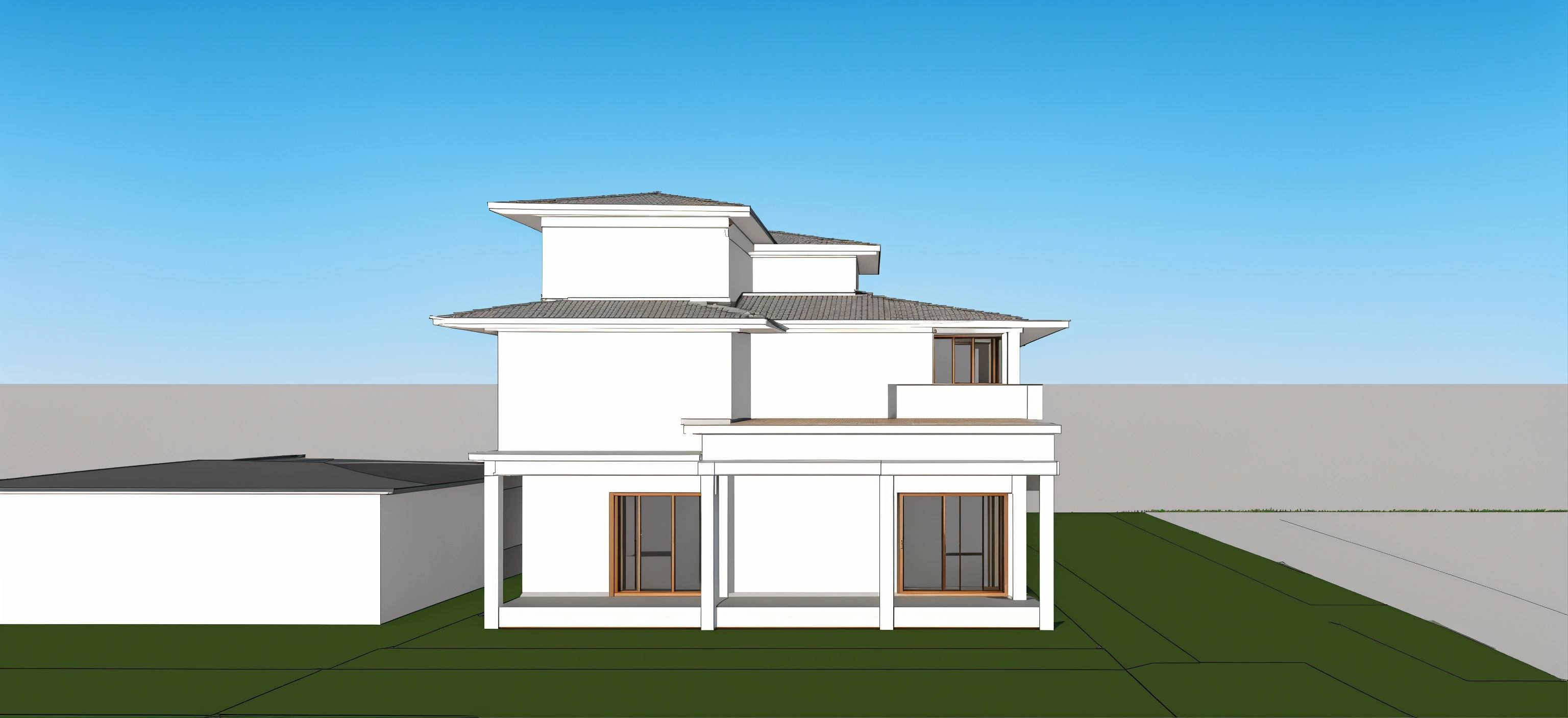 Lexica - Modern classic house base on upload sketch image to vray ...