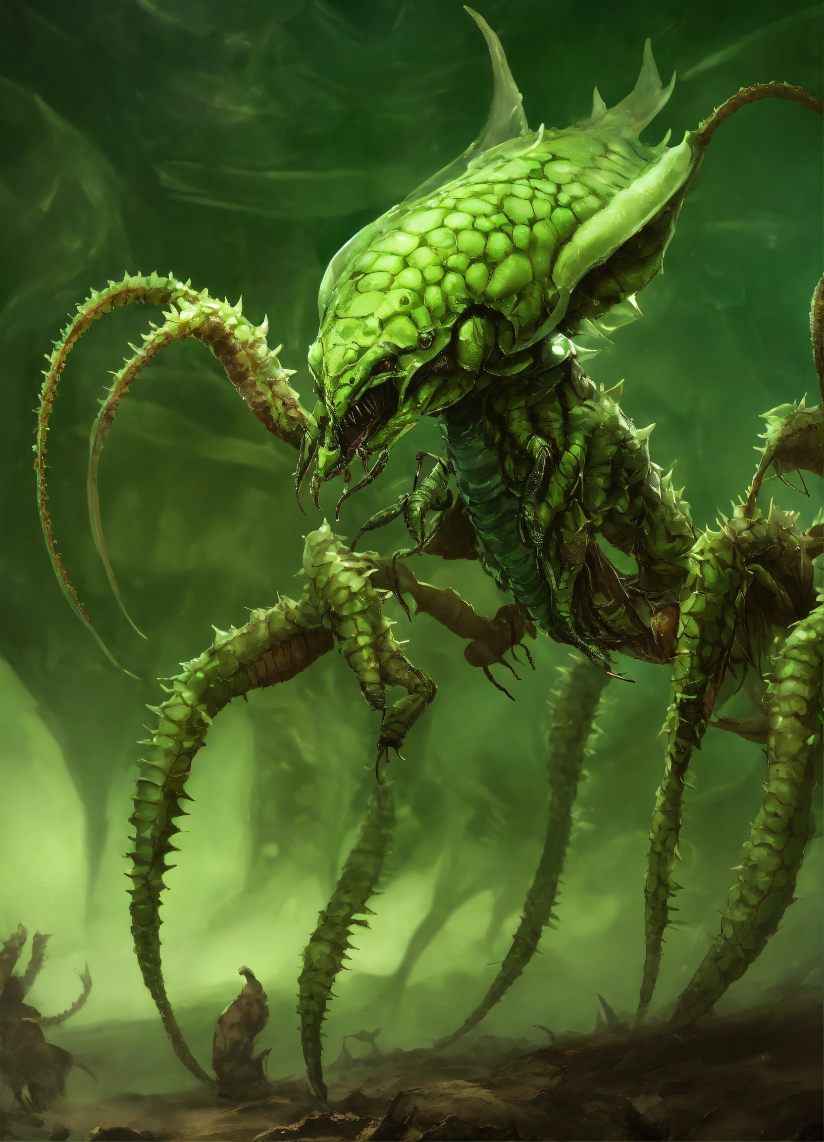 Lexica - A light green patterned bioform of the multispecies Tyranid ...