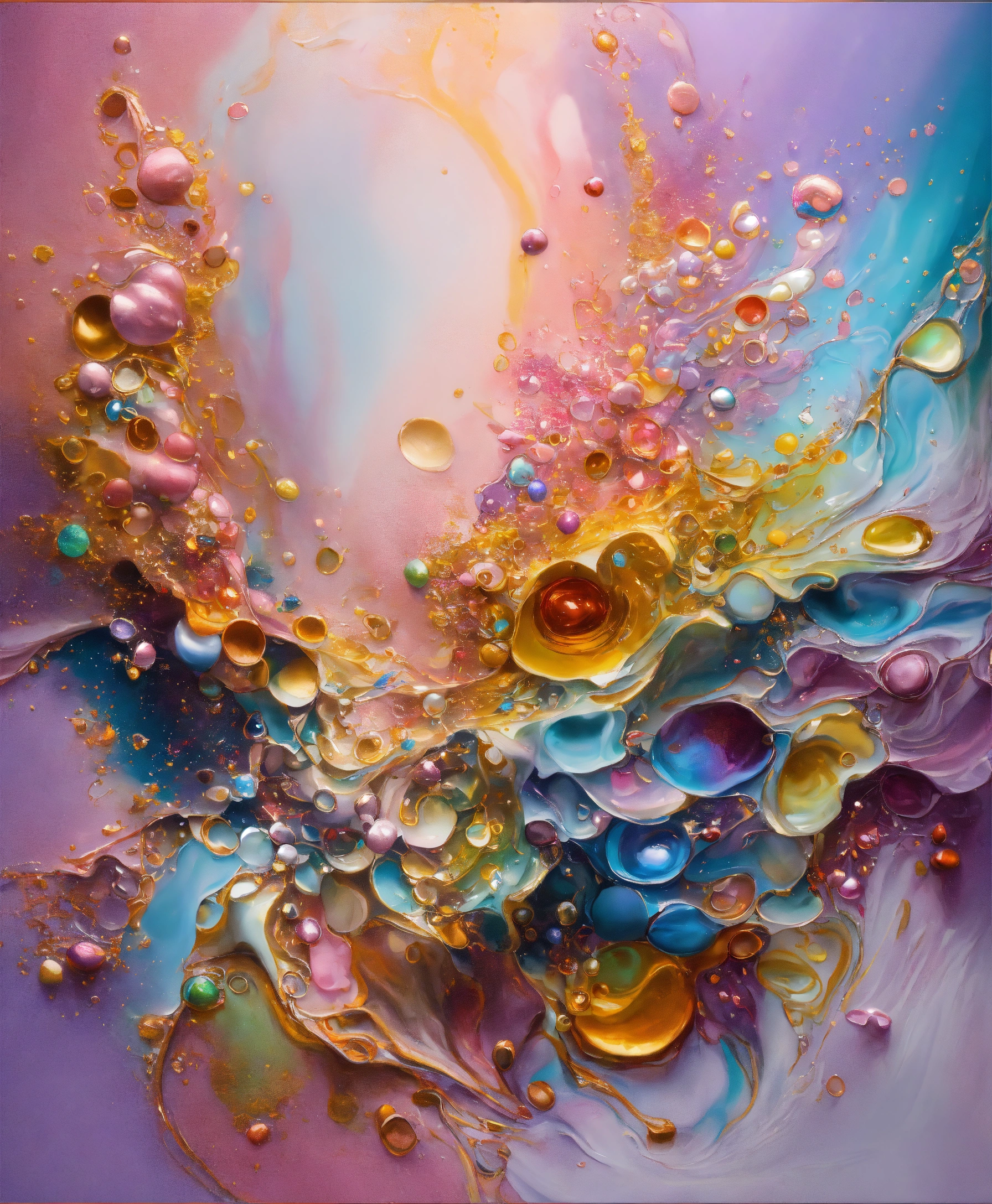 Lexica - Colorful abstract painting oil and water complex complicated ...