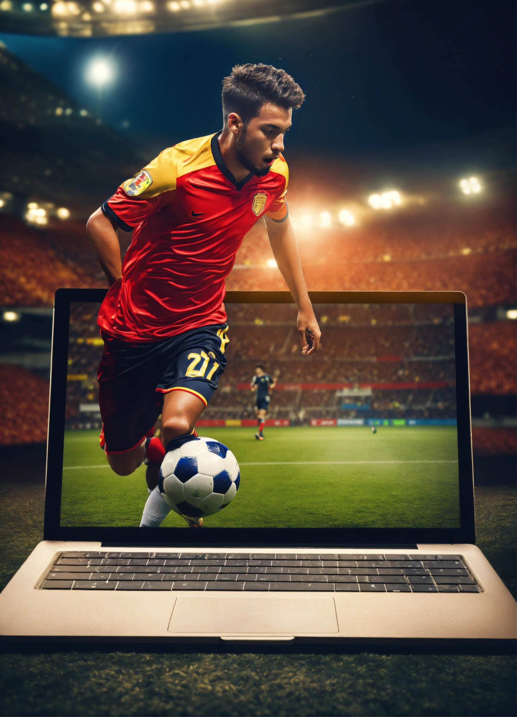 Lexica - Soccer player play on laptop bet website