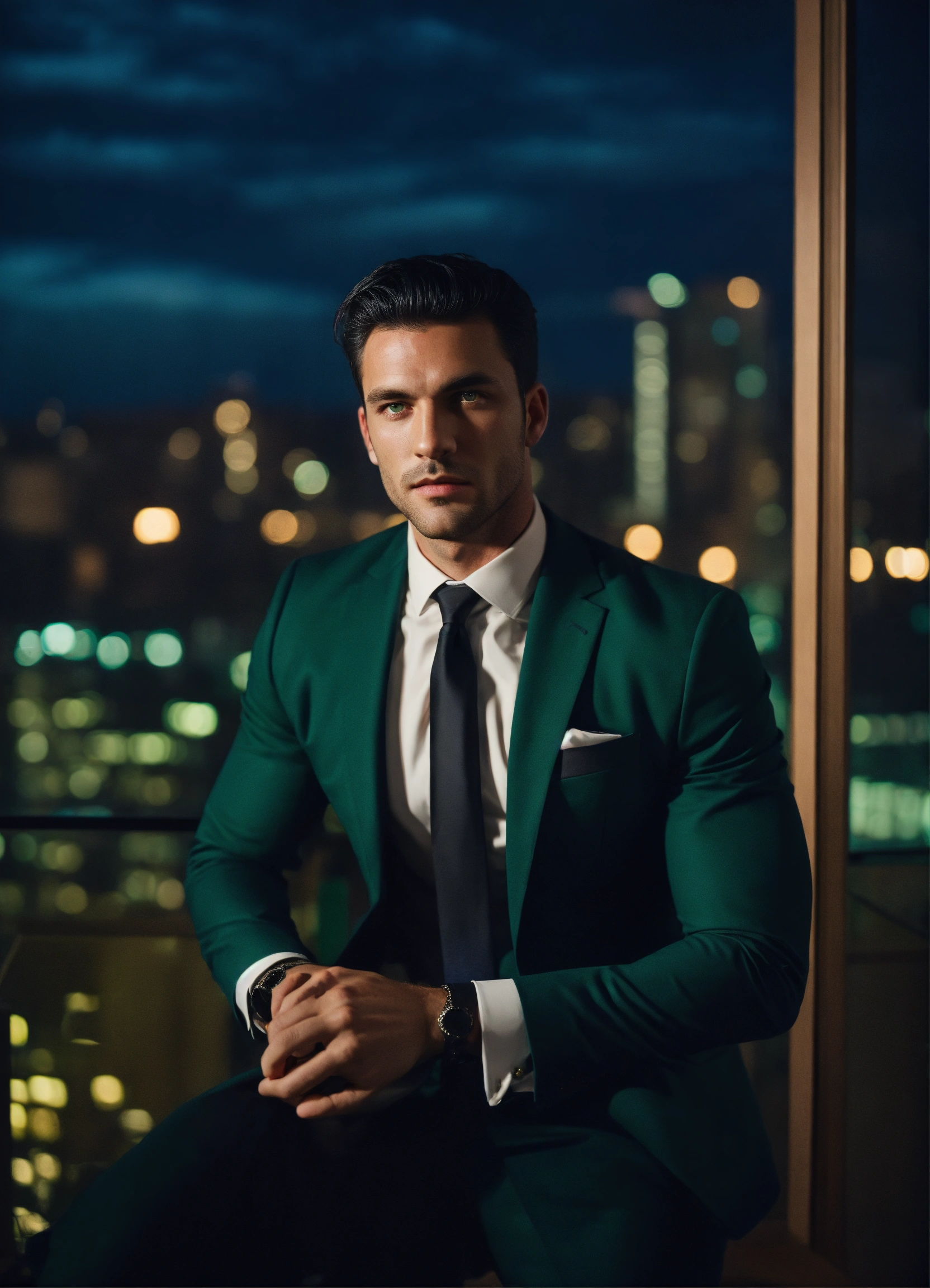 Lexica - A handsome brutal broad-shouldered man with dark hair with ...