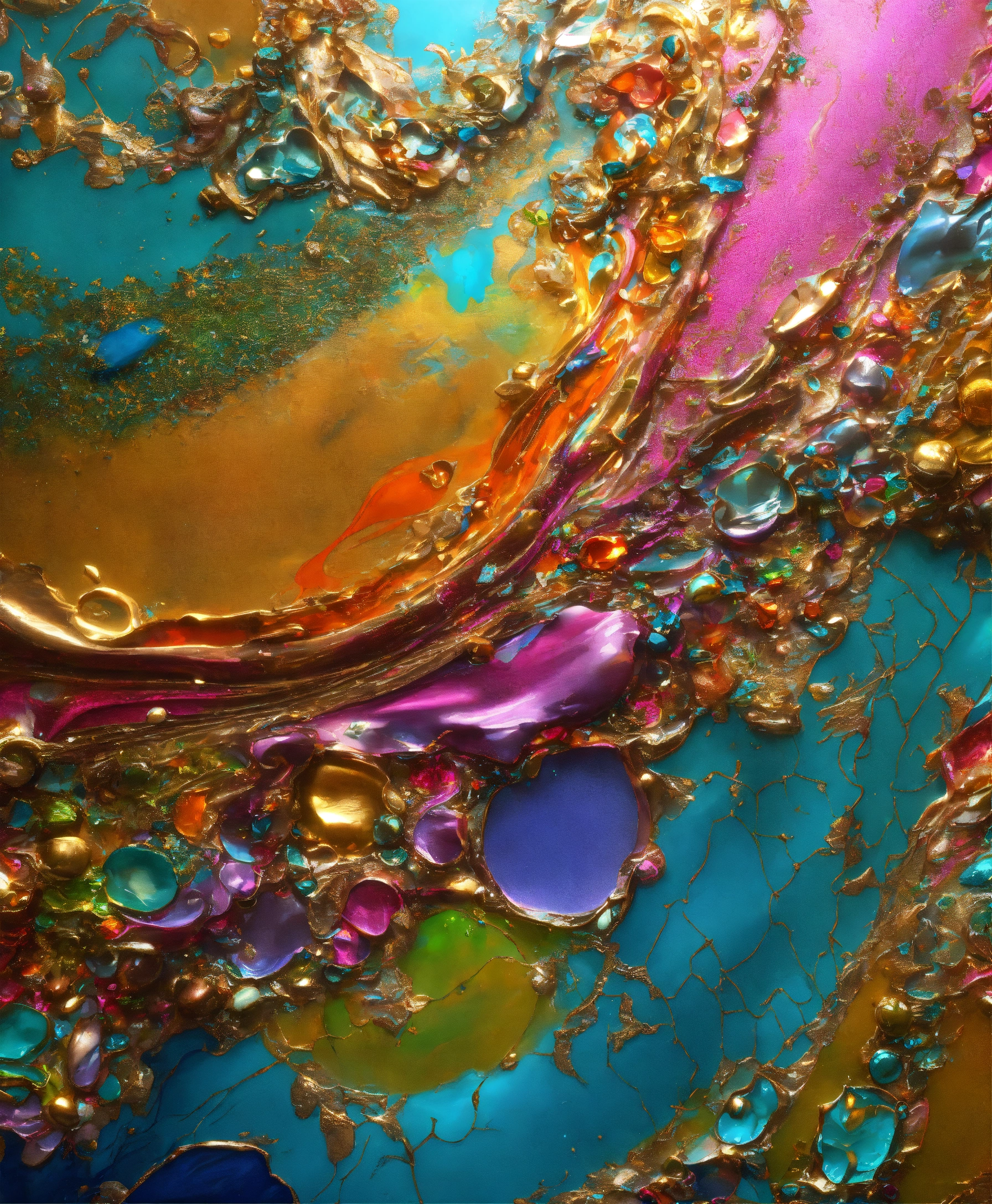 Lexica - Colorful abstract painting oil and water complex complicated ...