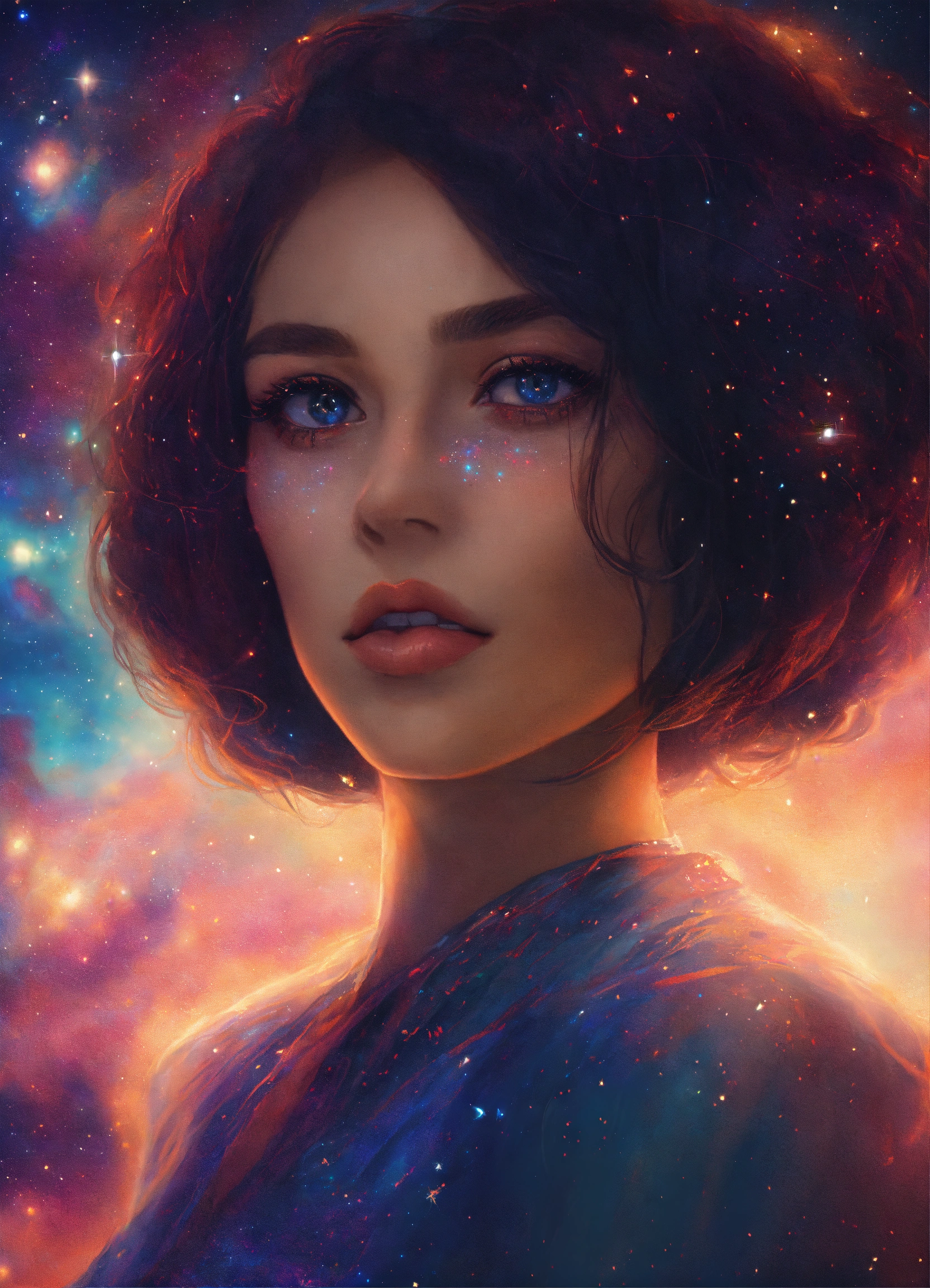 Lexica - The woman of my dreams has galaxies in her eyes.