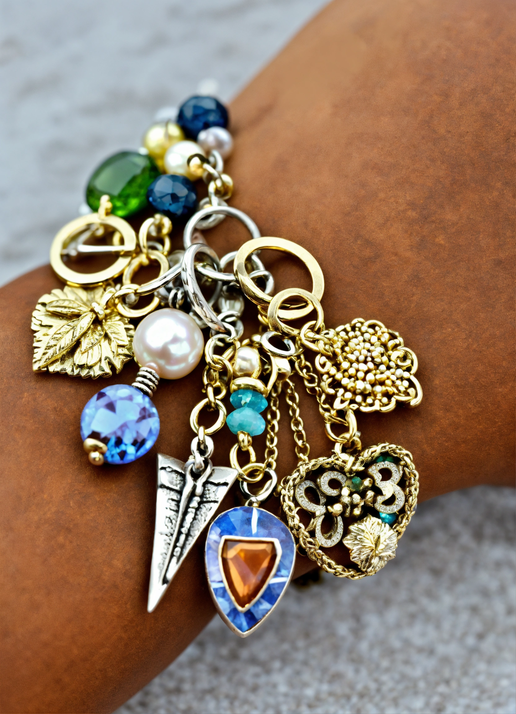 Lexica A mix of different types of charms and charms on a pearl and