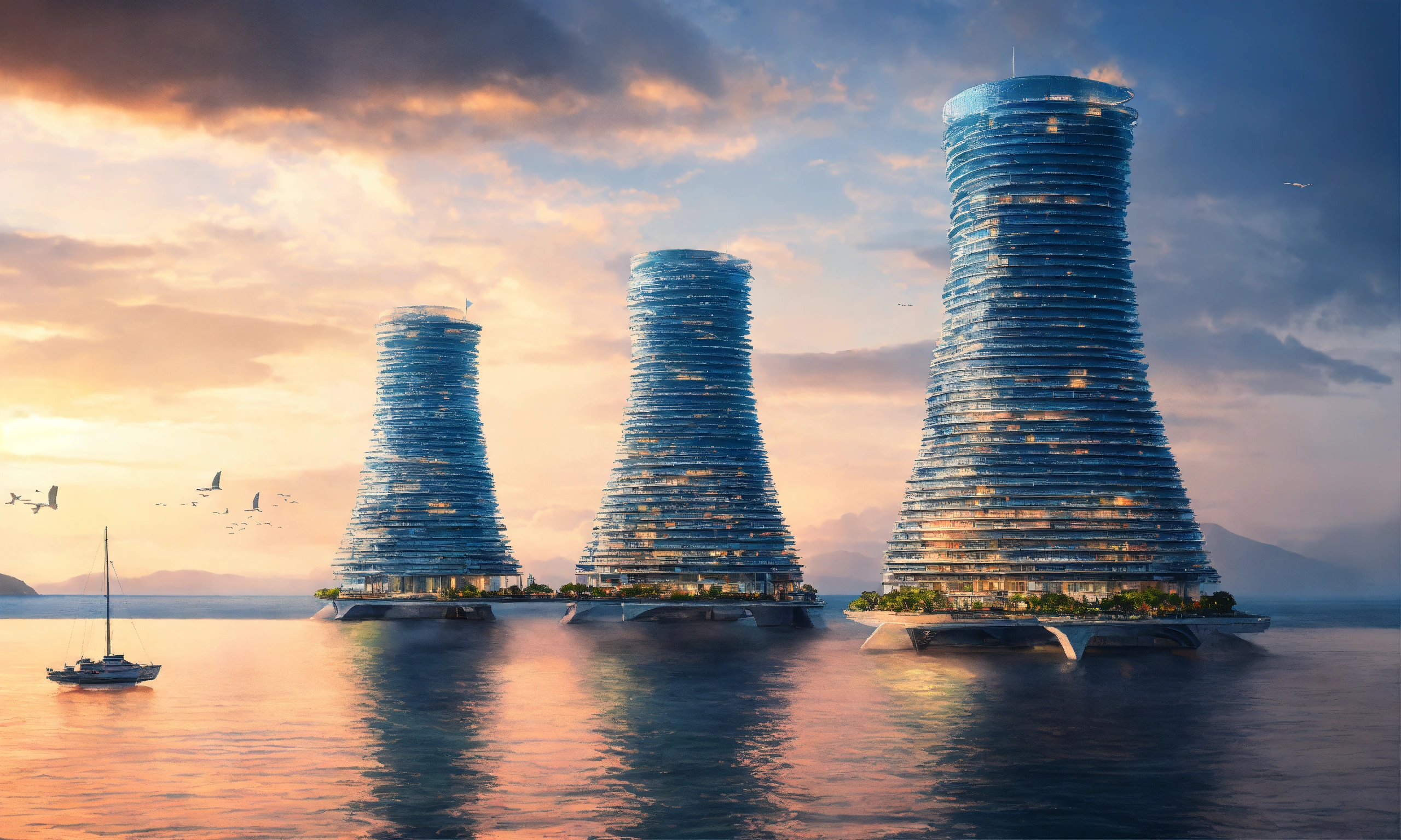 Lexica - 4 towers built from the sea to the sky with huge windows ...