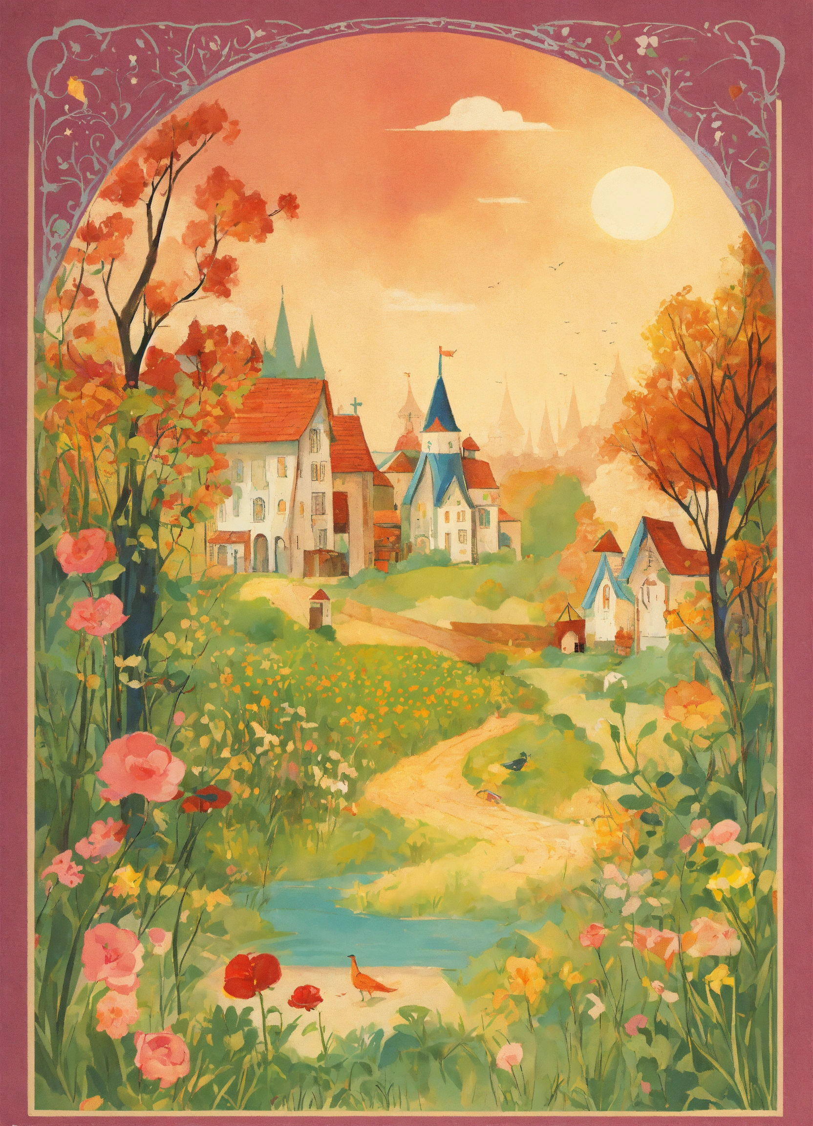 Lexica - A page from a children's book with a beautiful design. without ...