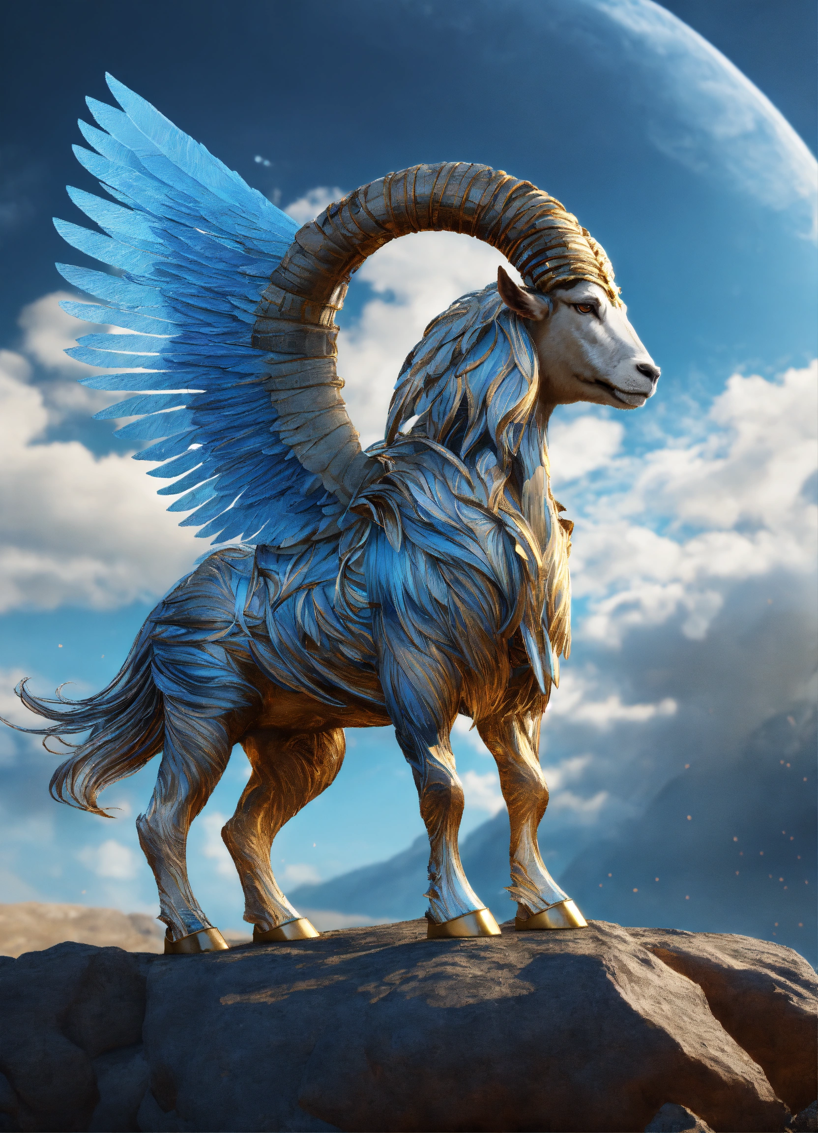 Lexica - Zenith Zephyrgoat Portrayed in 8K Ultra 3D, this creature has ...