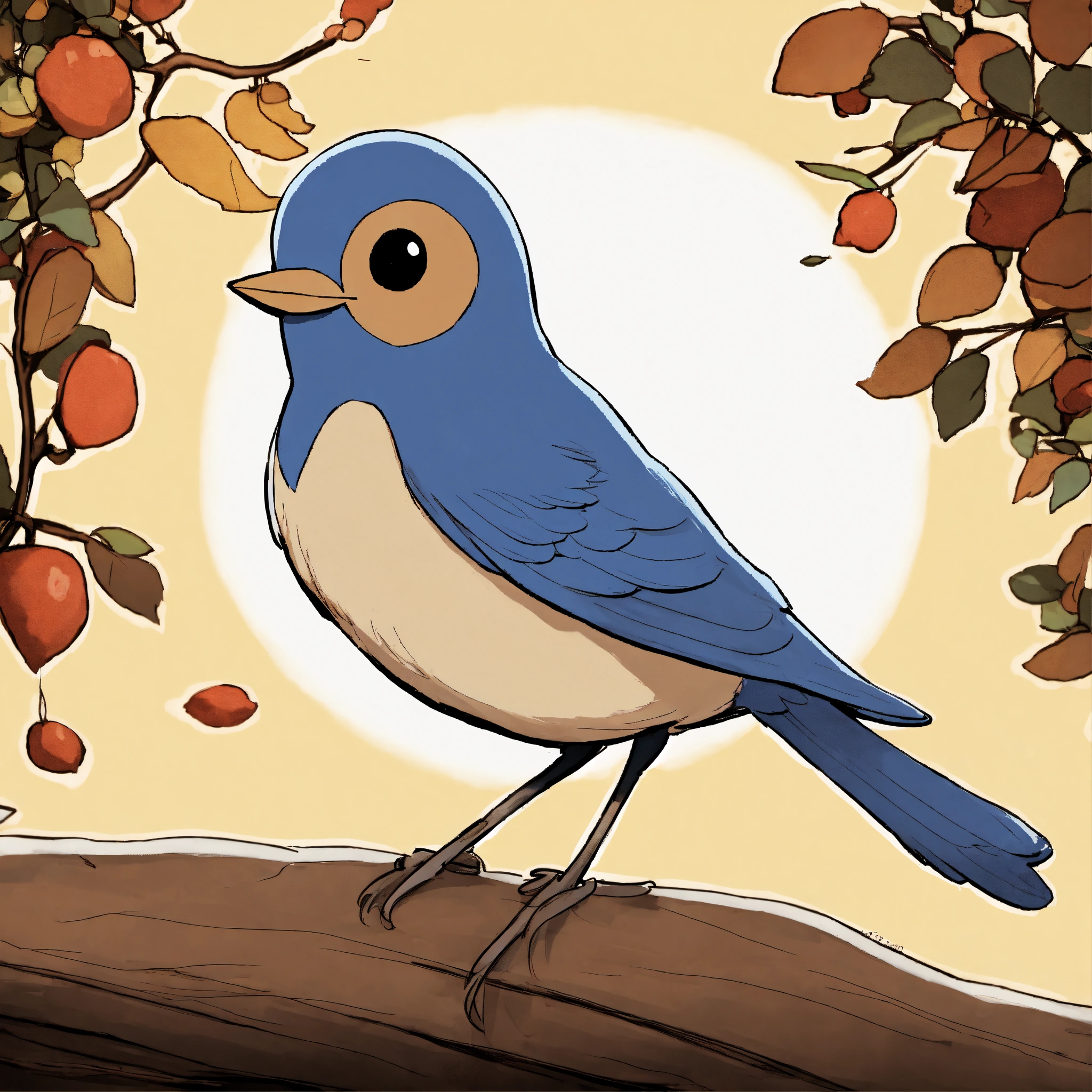 Lexica Beatrice the Bluebird from over the garden wall in The