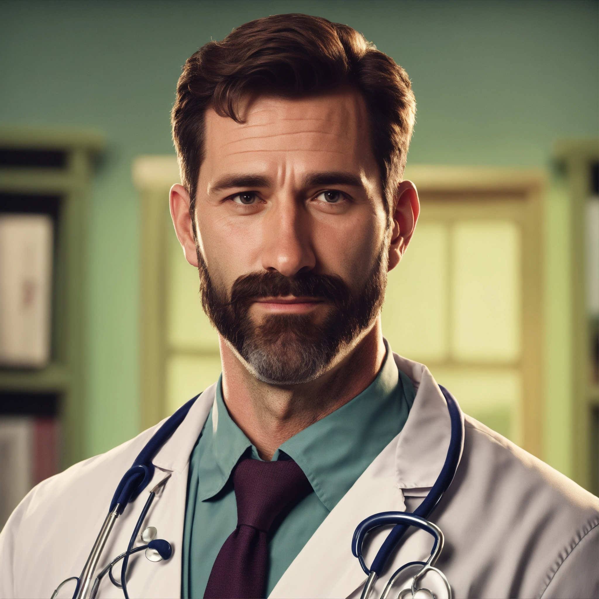 Lexica - Make an animation of a handsome 40 years old doctor without a ...