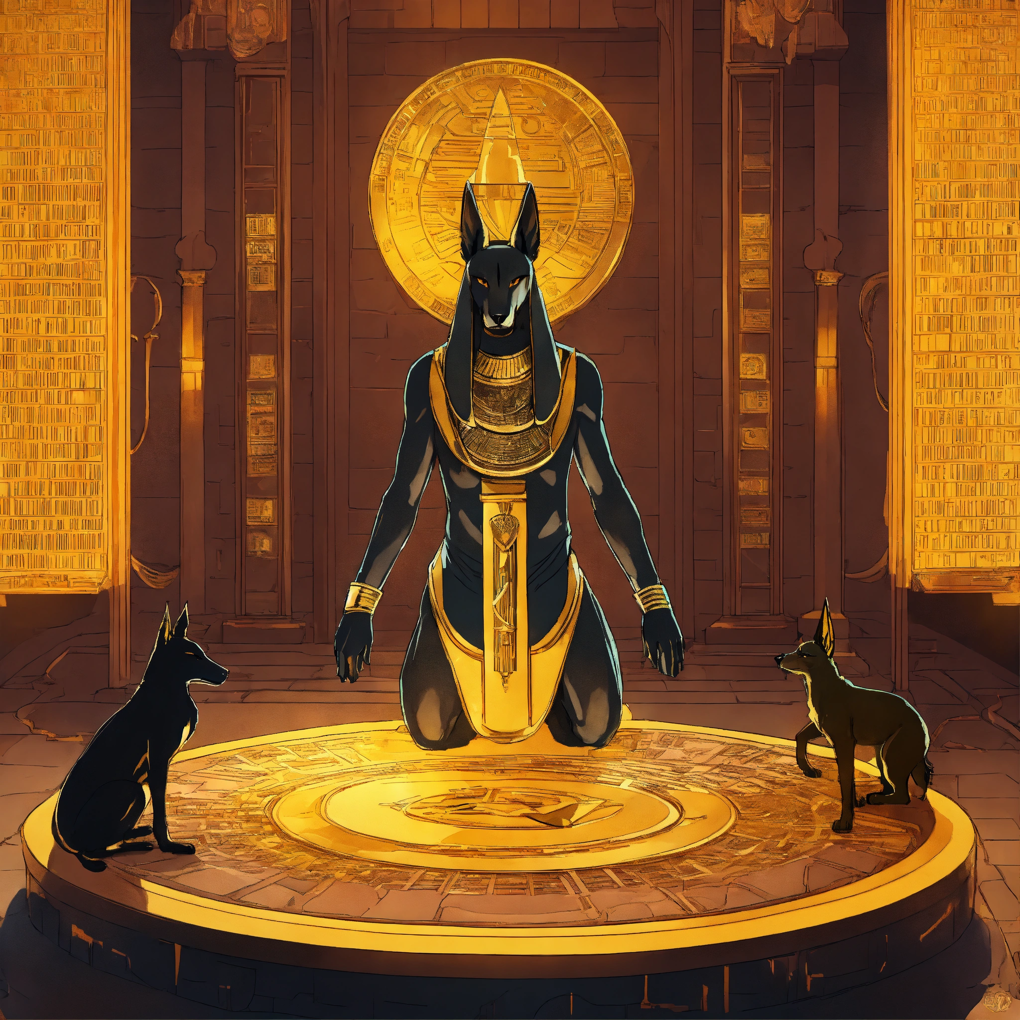 Lexica - Poster of Anubis, surrounded by cryptocurrency