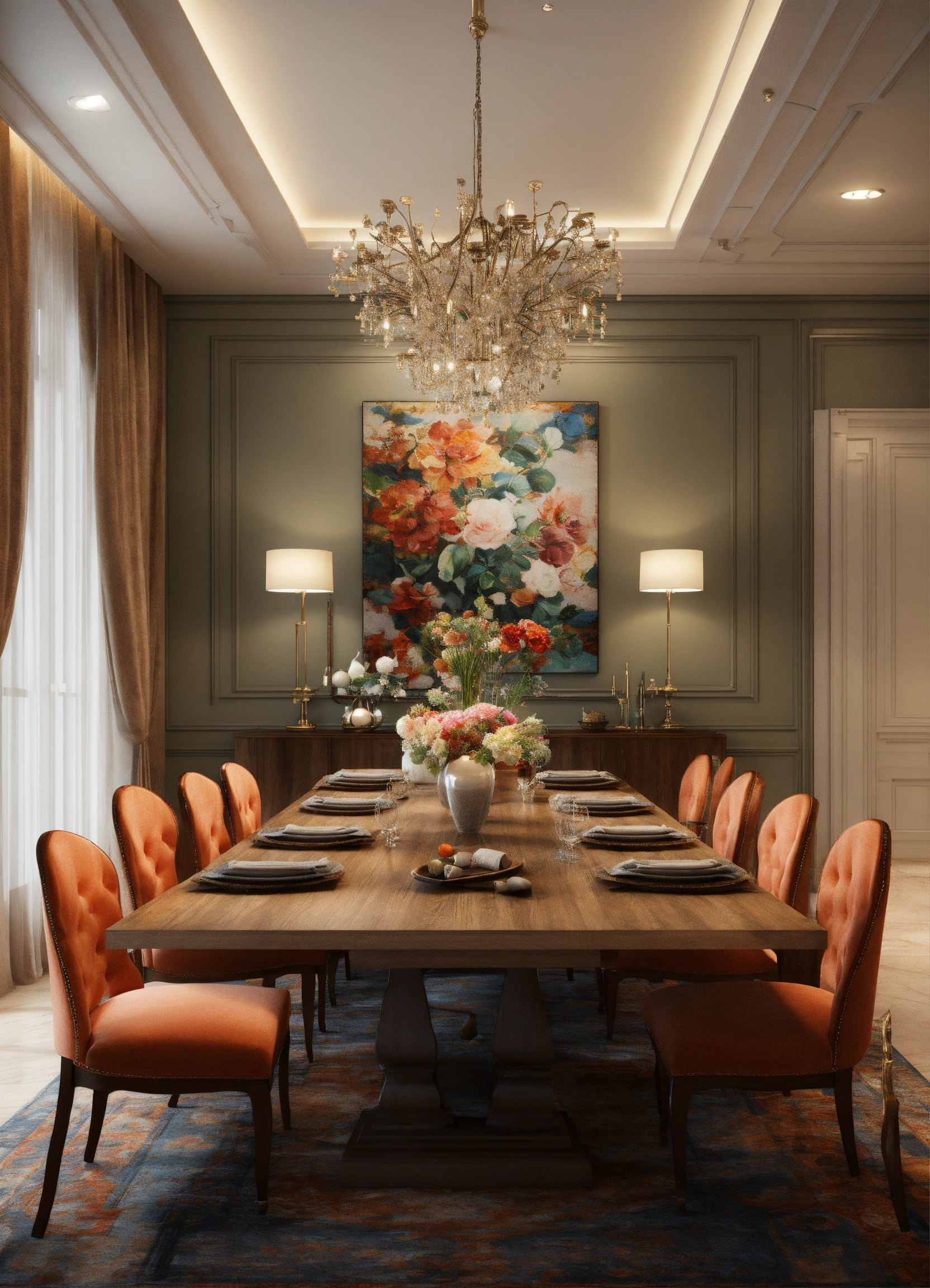 Lexica - Big design tAble dining room 3d art