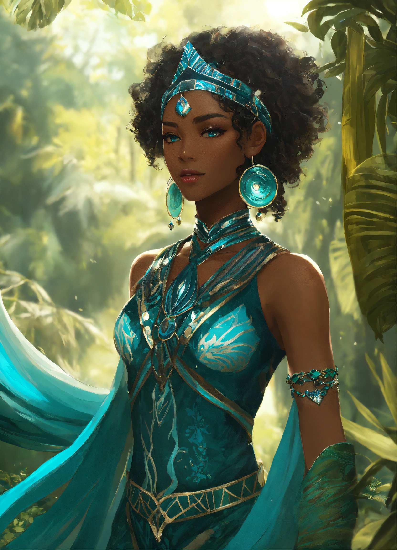 Lexica - Beautiful black Amazonian Guardian Gale's costume embodies the ...