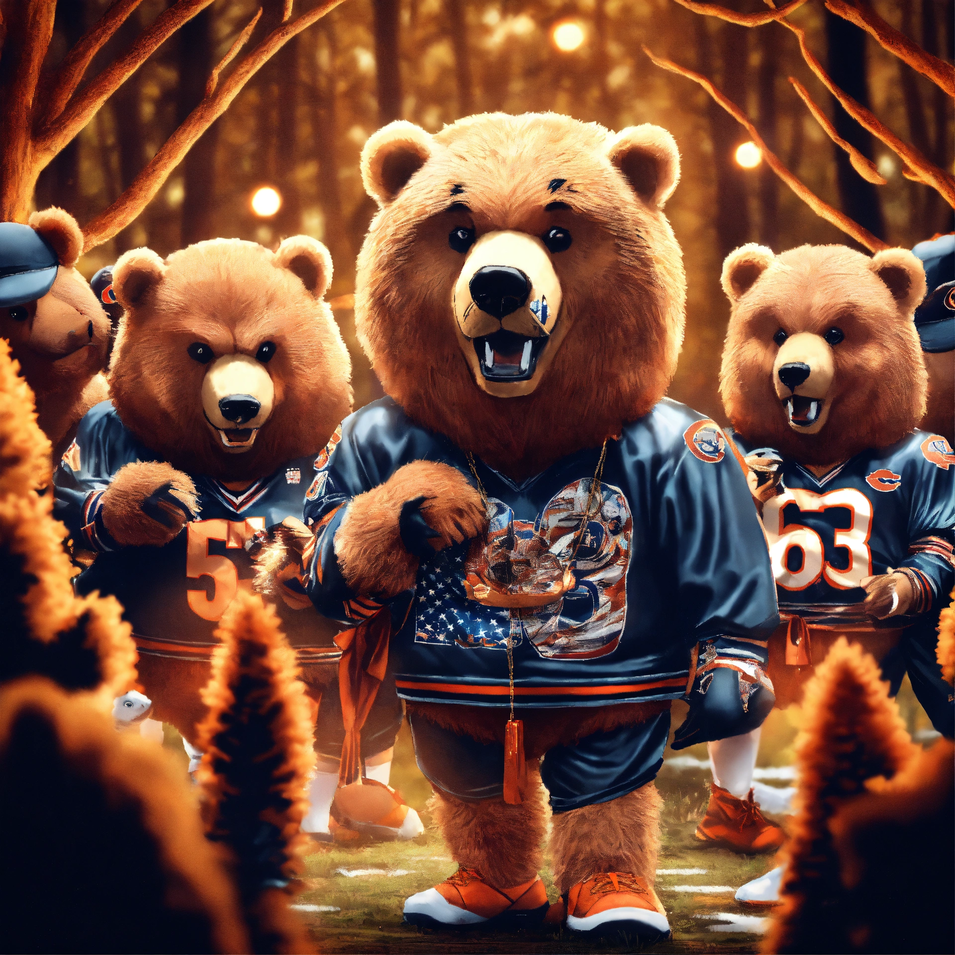 Lexica - Chicago bears evil american football mascot in forests with ...