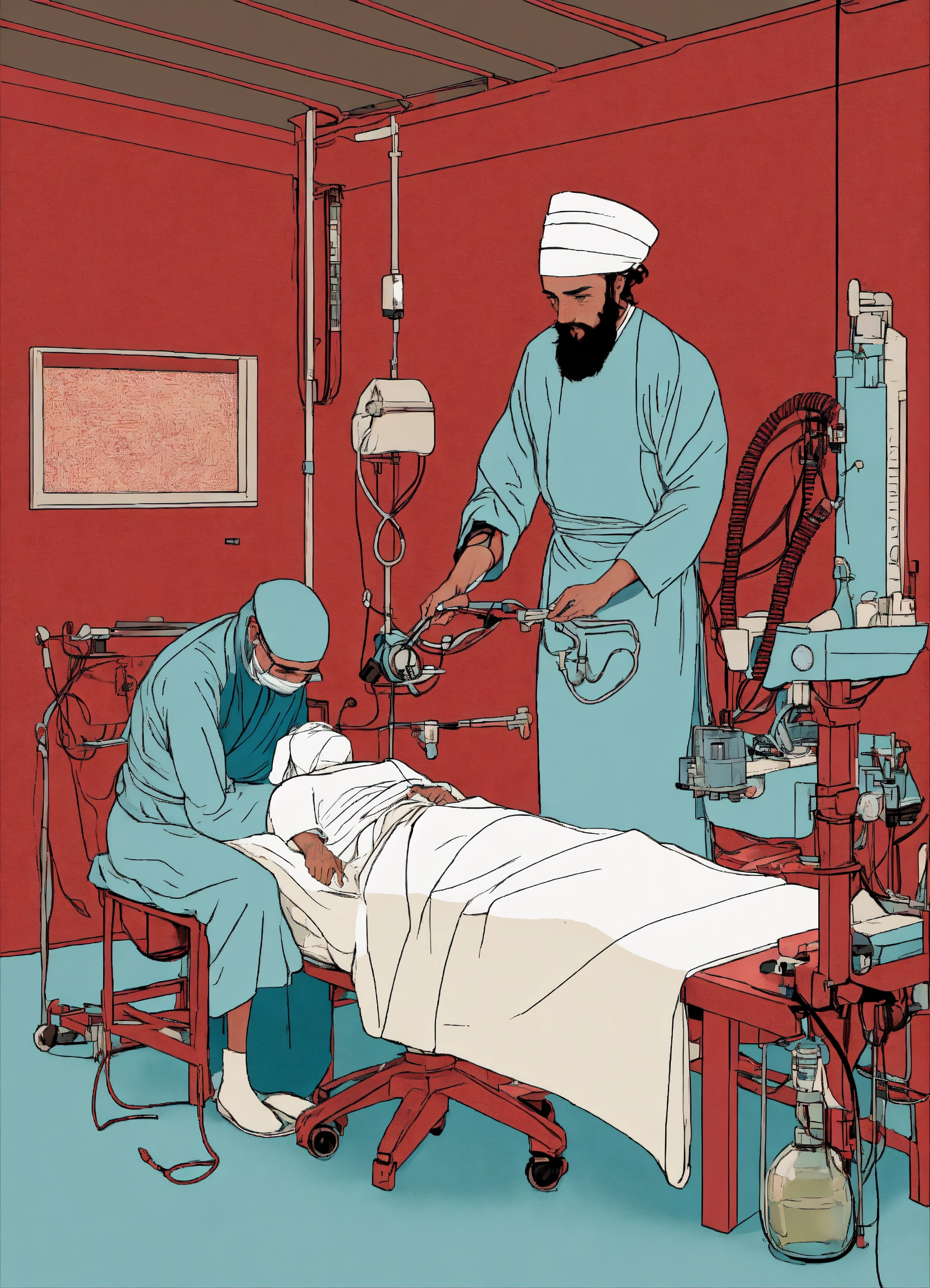 Lexica Avicenna (Abu Ali ibn Sina) performing a surgical procedure in